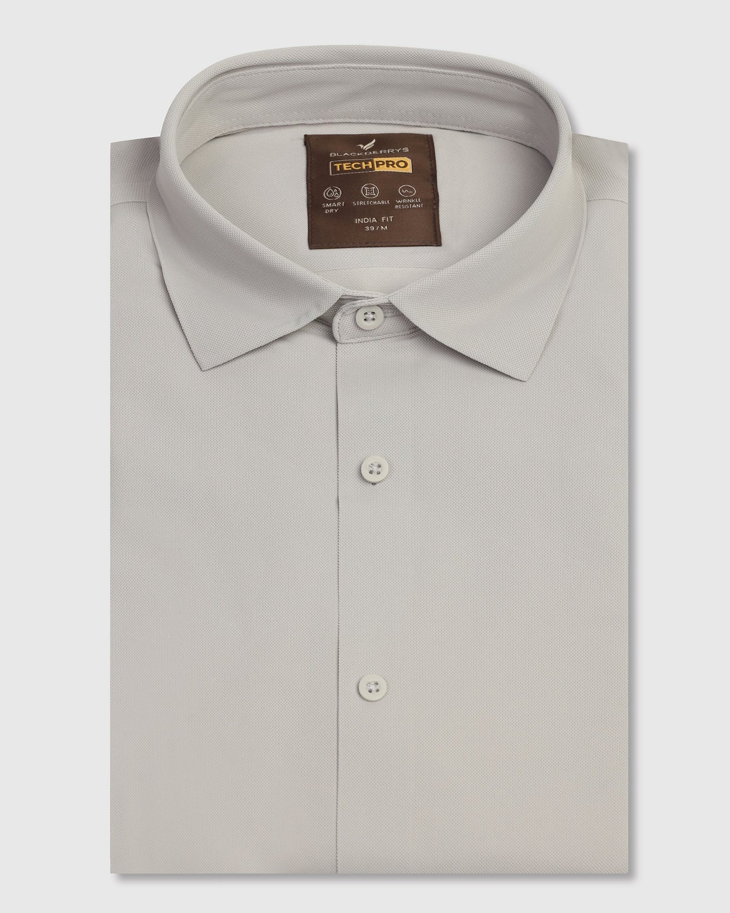 TechPro Formal Half Sleeve Grey Textured Shirt - Kanon