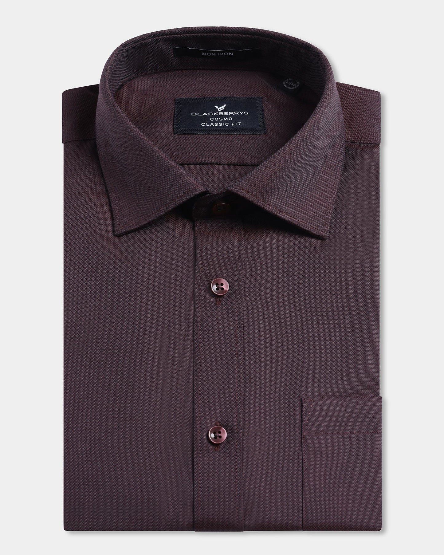 Maroon Non Iron Textured Shirt - Eliot