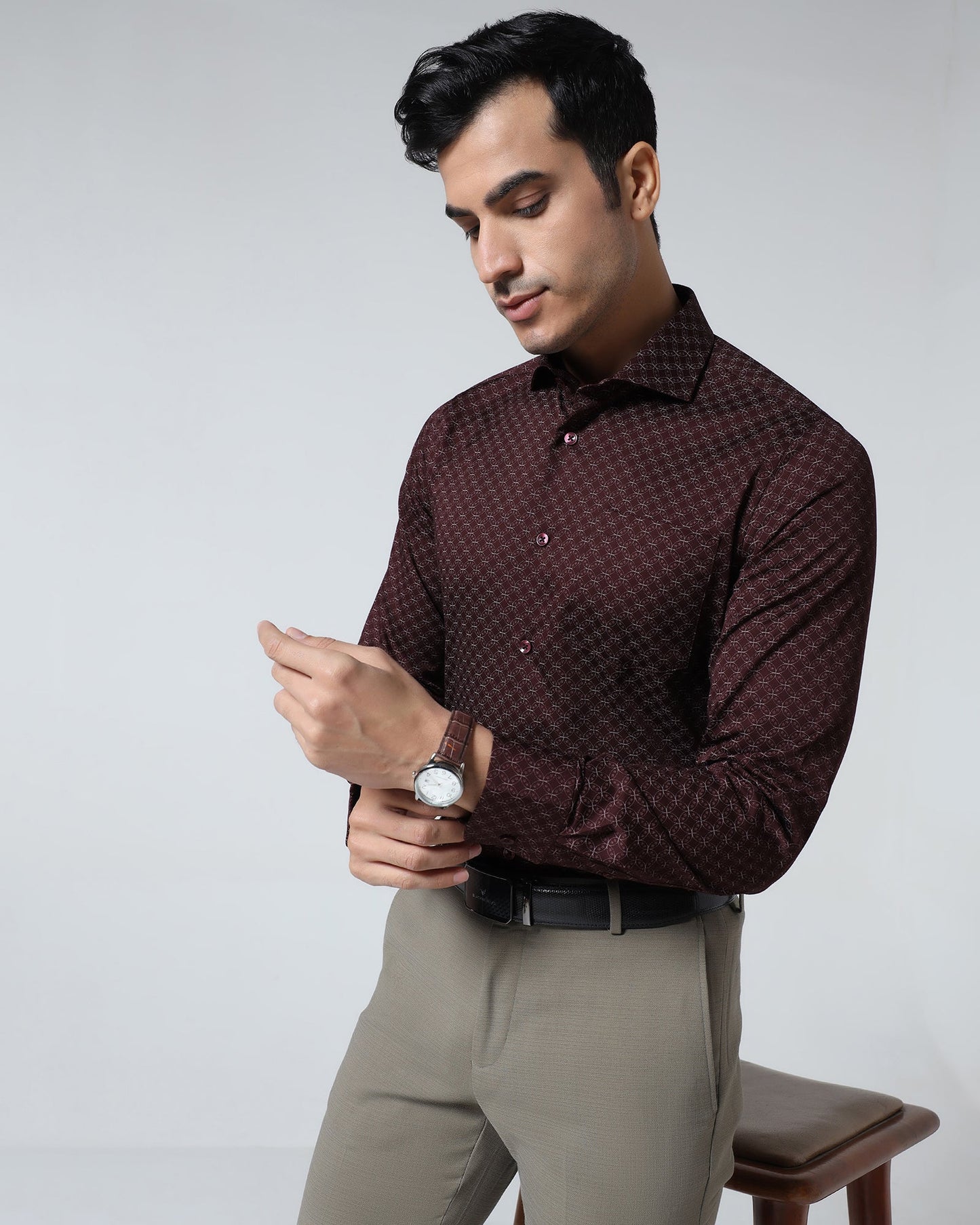 Maroon Printed Shirt - Cloud