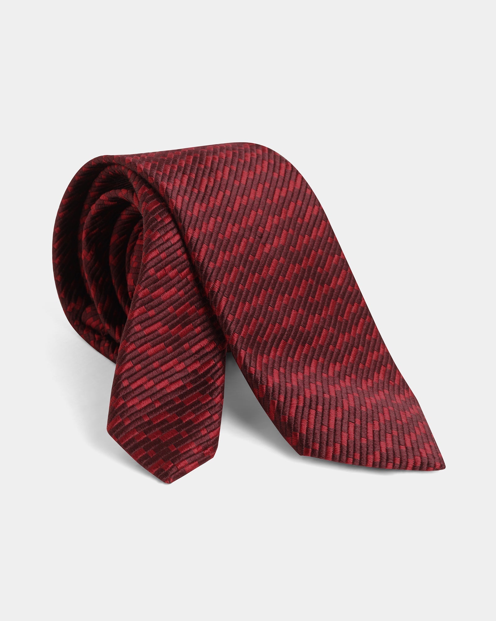Maroon Silk Printed Tie - Welburn