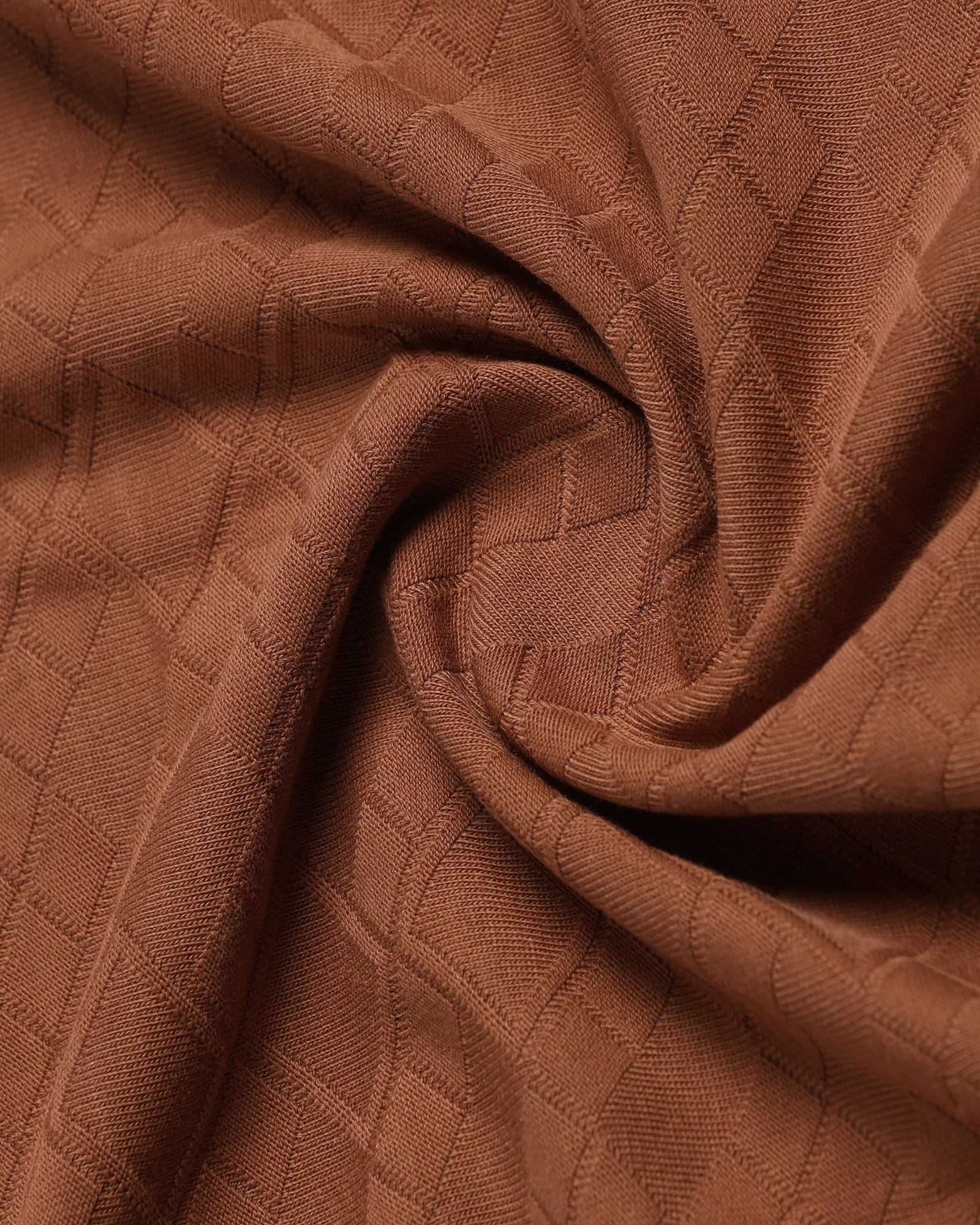 Mid Brown Textured Polo - Kim Chum