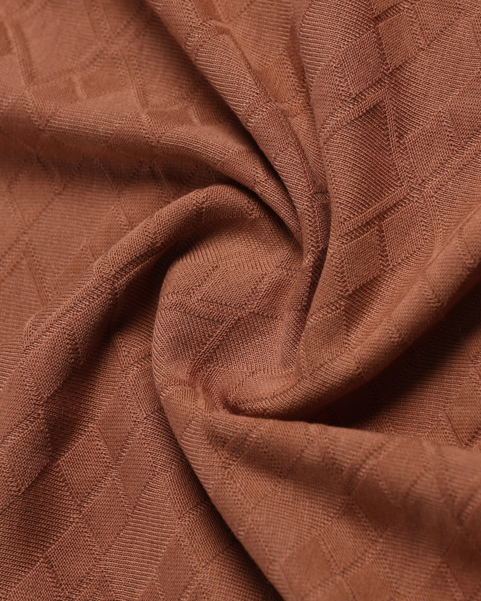 Mid Brown Textured Polo - Kim Chum