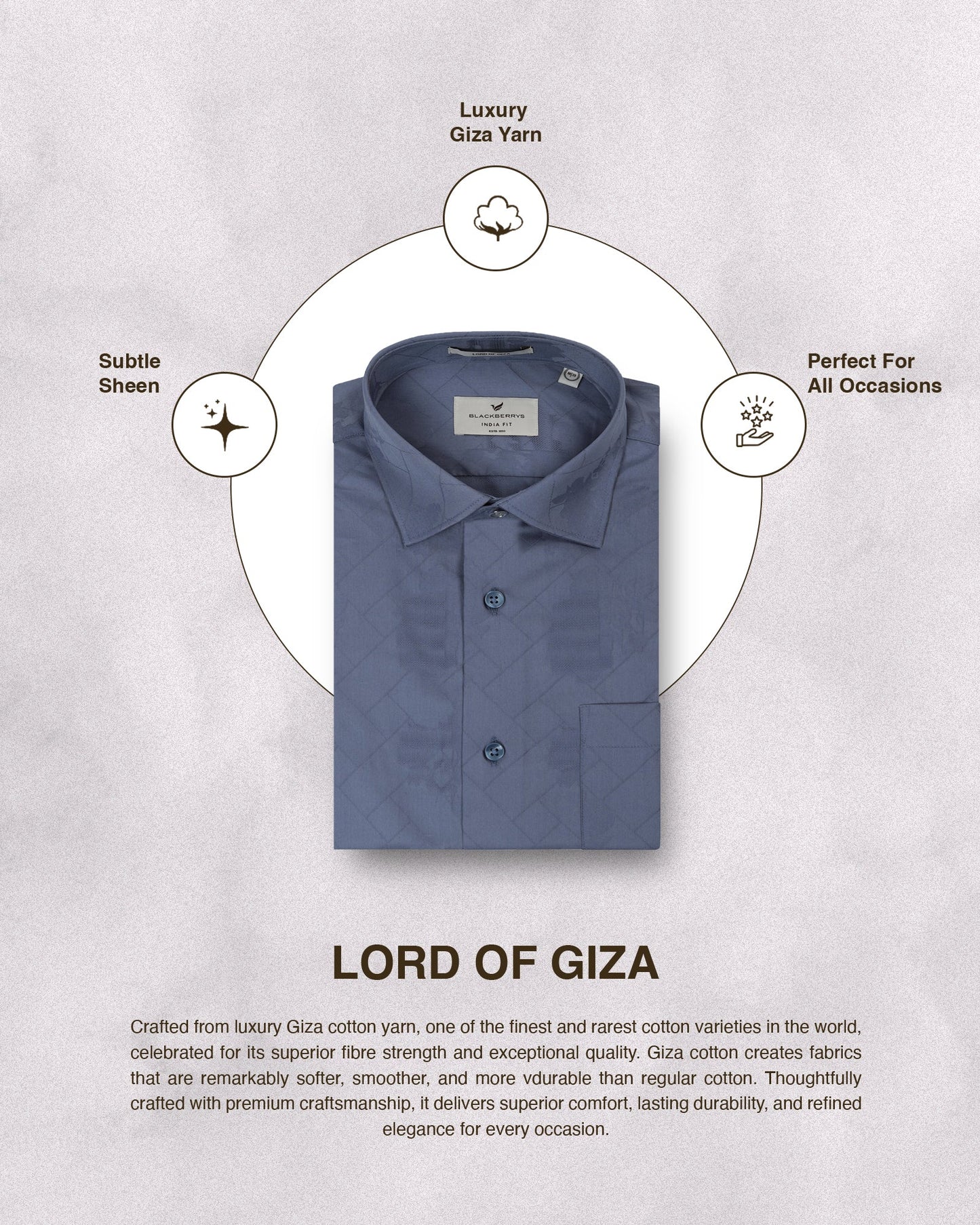 Mid Blue Jacquard Shirt - Ramen