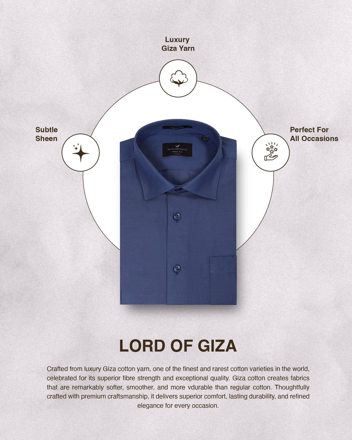 Mid Blue Textured Shirt - Magnus