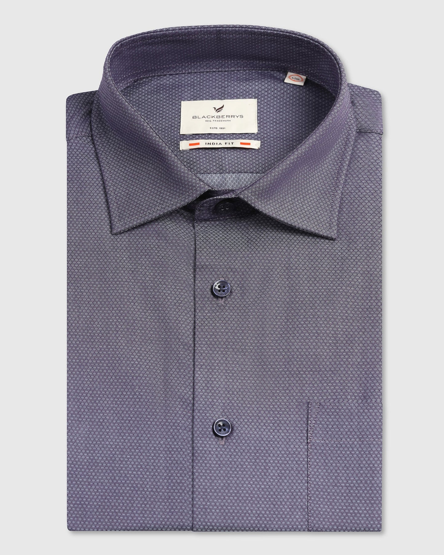 Mid Blue Textured Shirt - Ryan