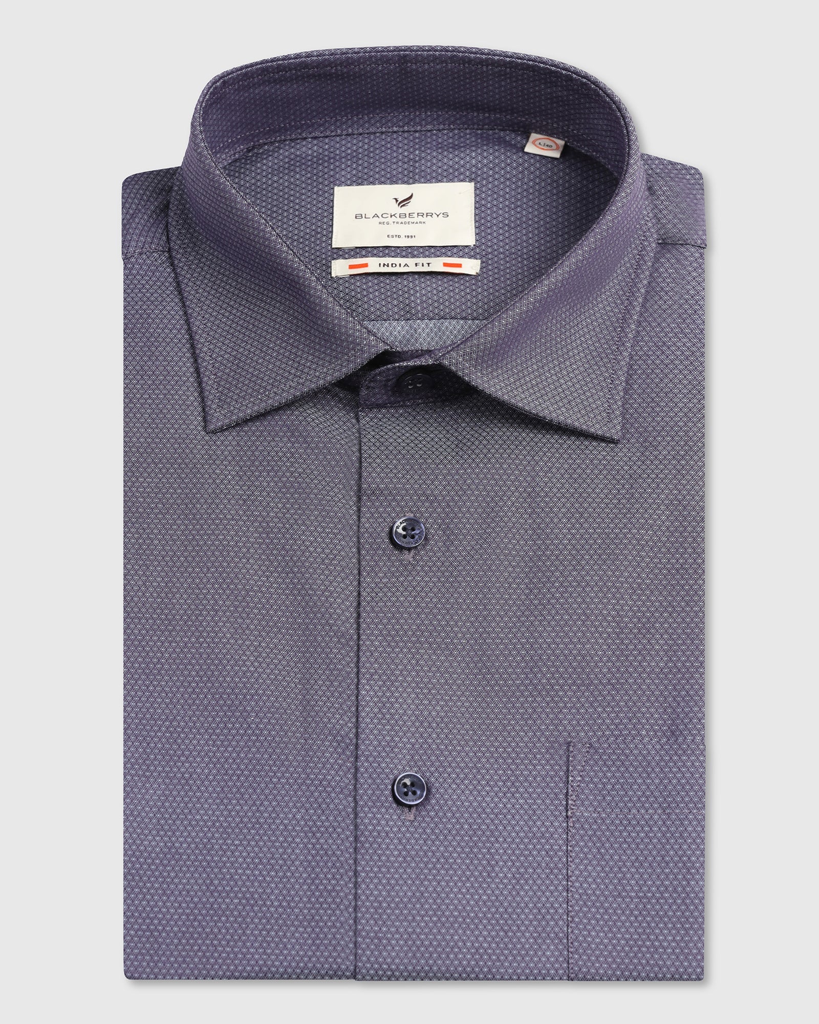 Mid Blue Textured Shirt - Ryan