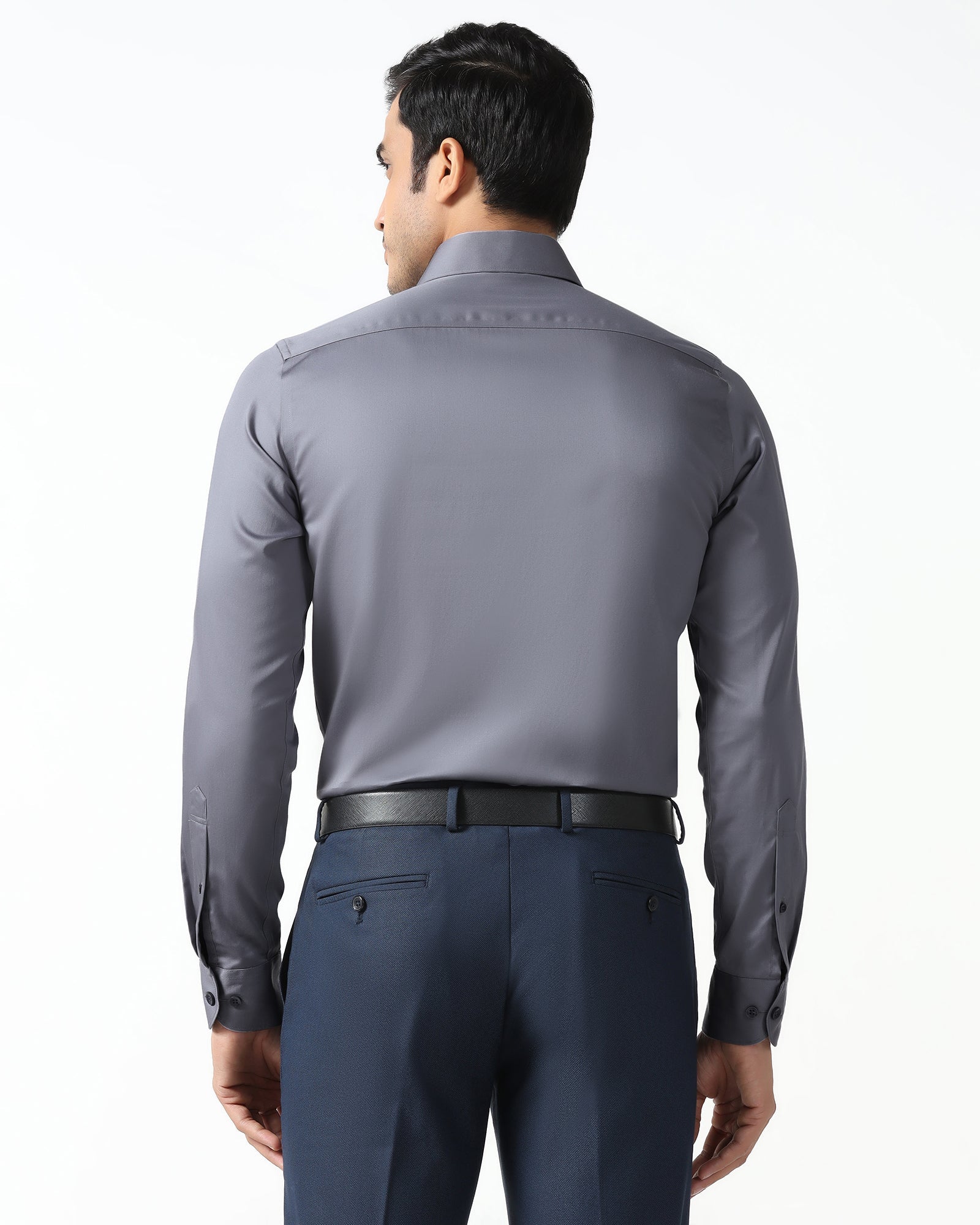 Mid Grey Non Iron Solid Shirt - Sylvia