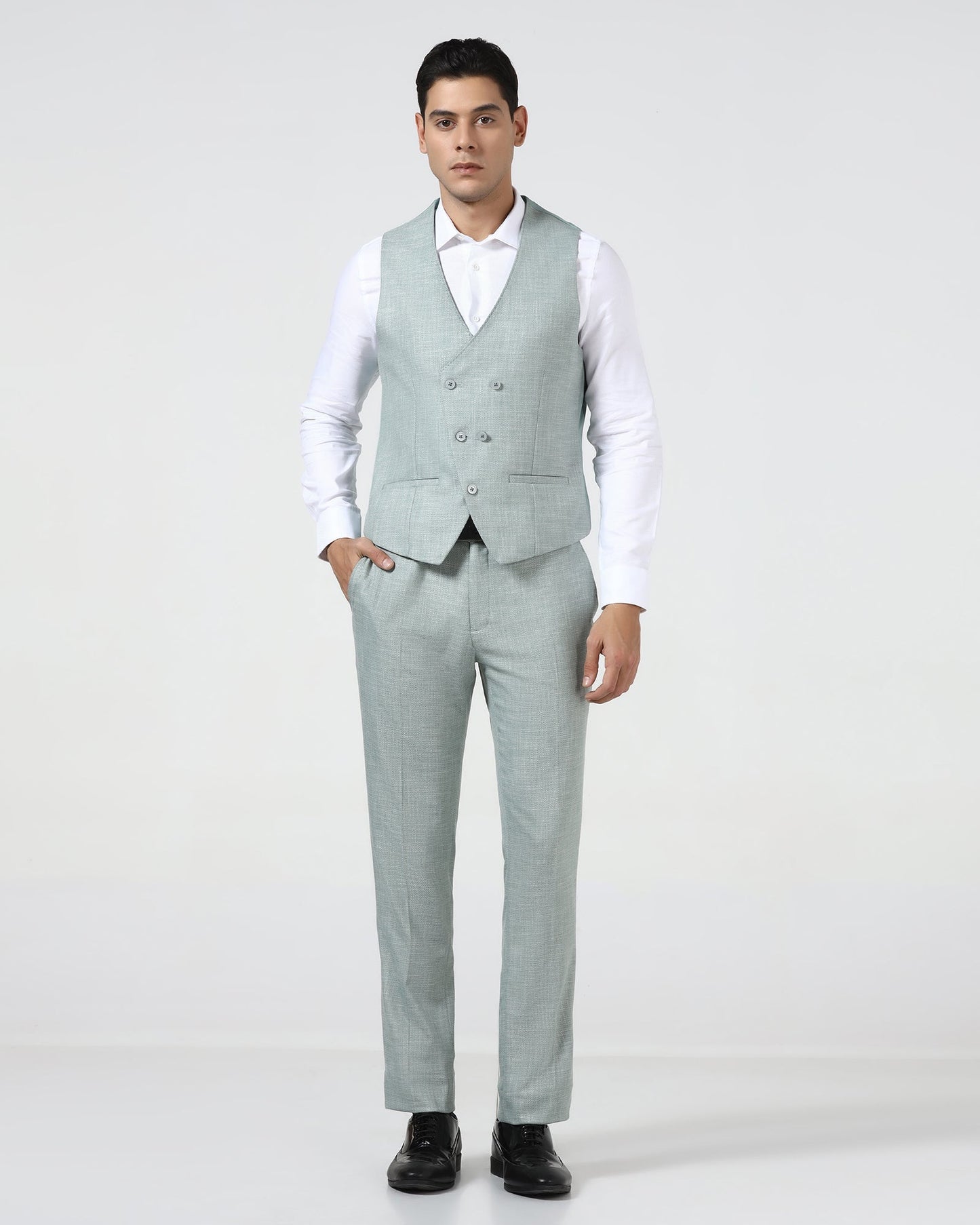 Mint Three Piece Textured Suit - Dayle