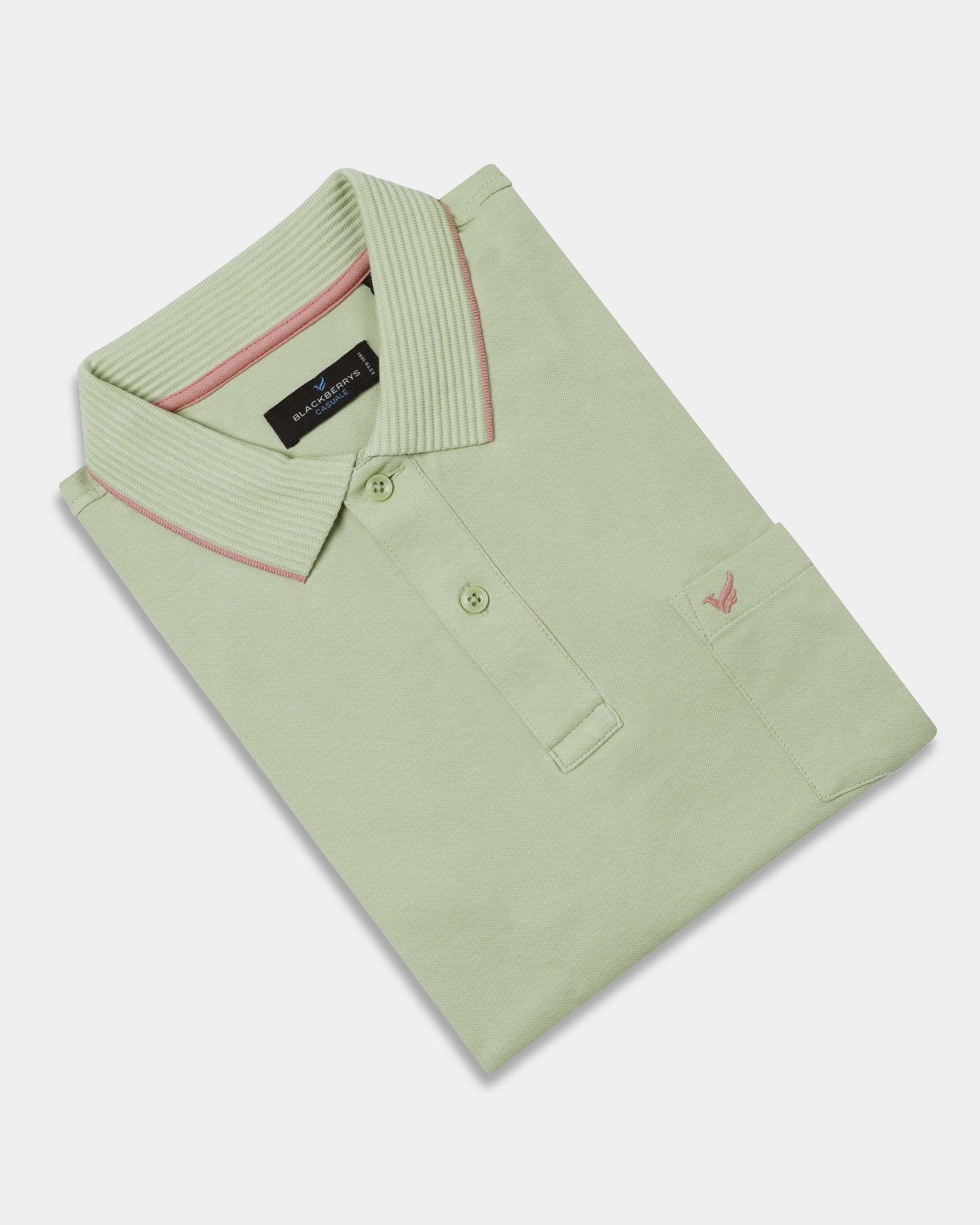 Mint Green Solid Polo - Aesun