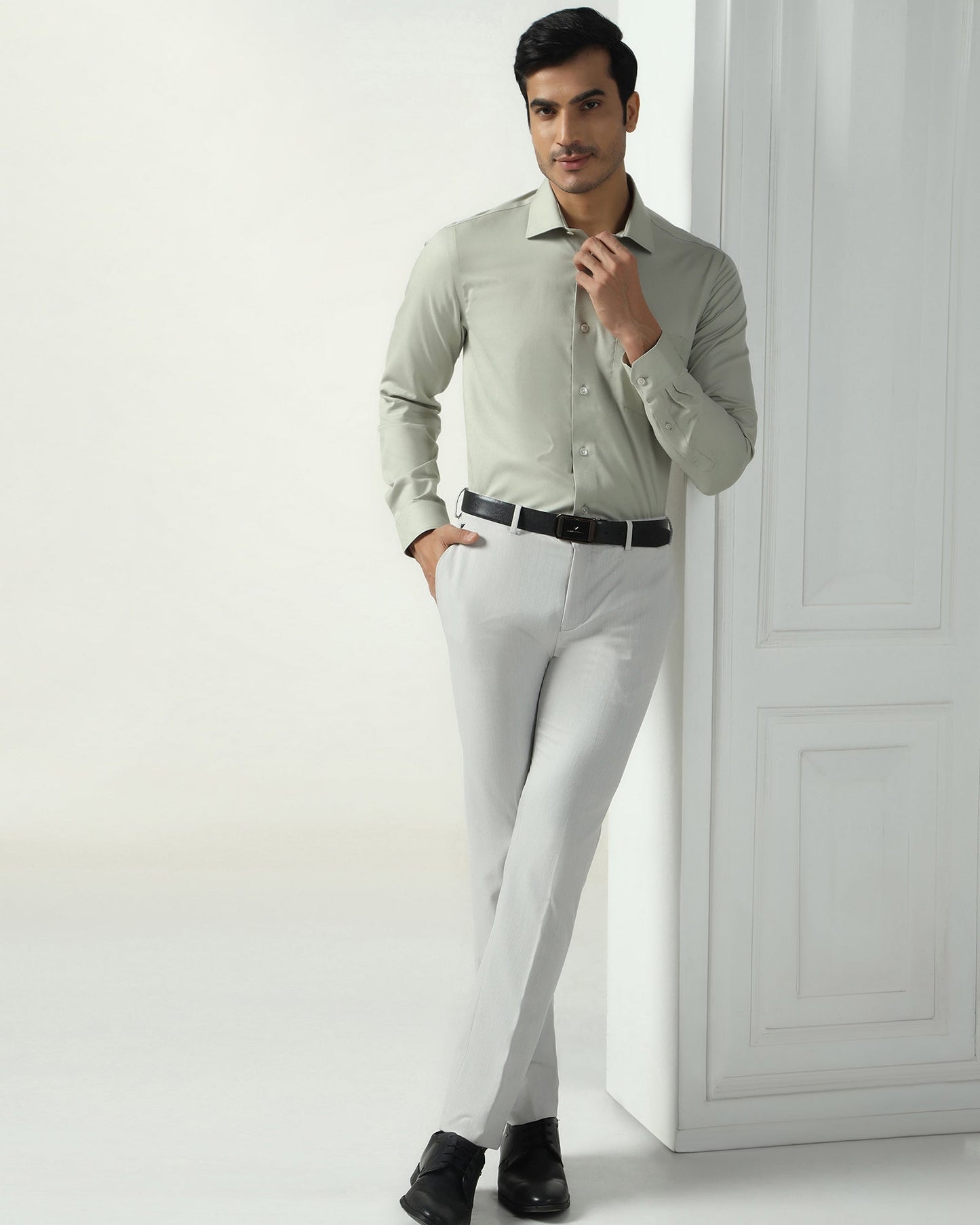 Mint Non Iron Textured Shirt - E31
