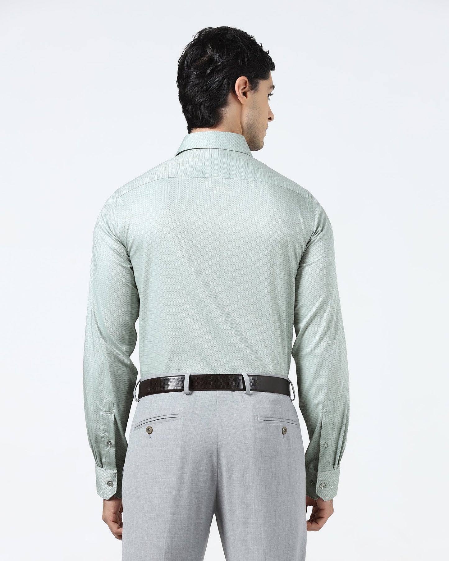 Mint Non Iron Textured Shirt - Emerald