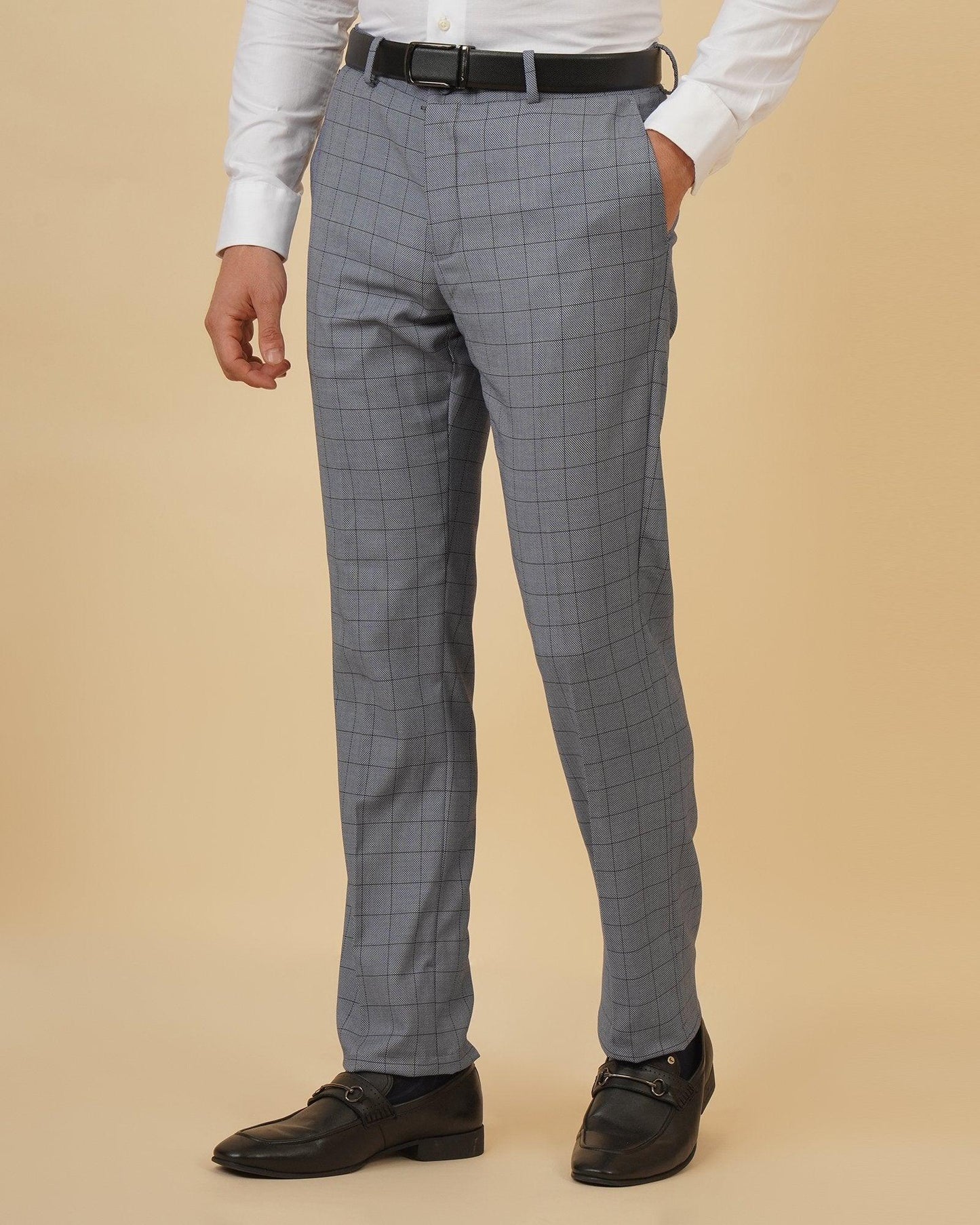Monaya Formal Trendy Stretch Trouser In Light Blue (B95 Fit)