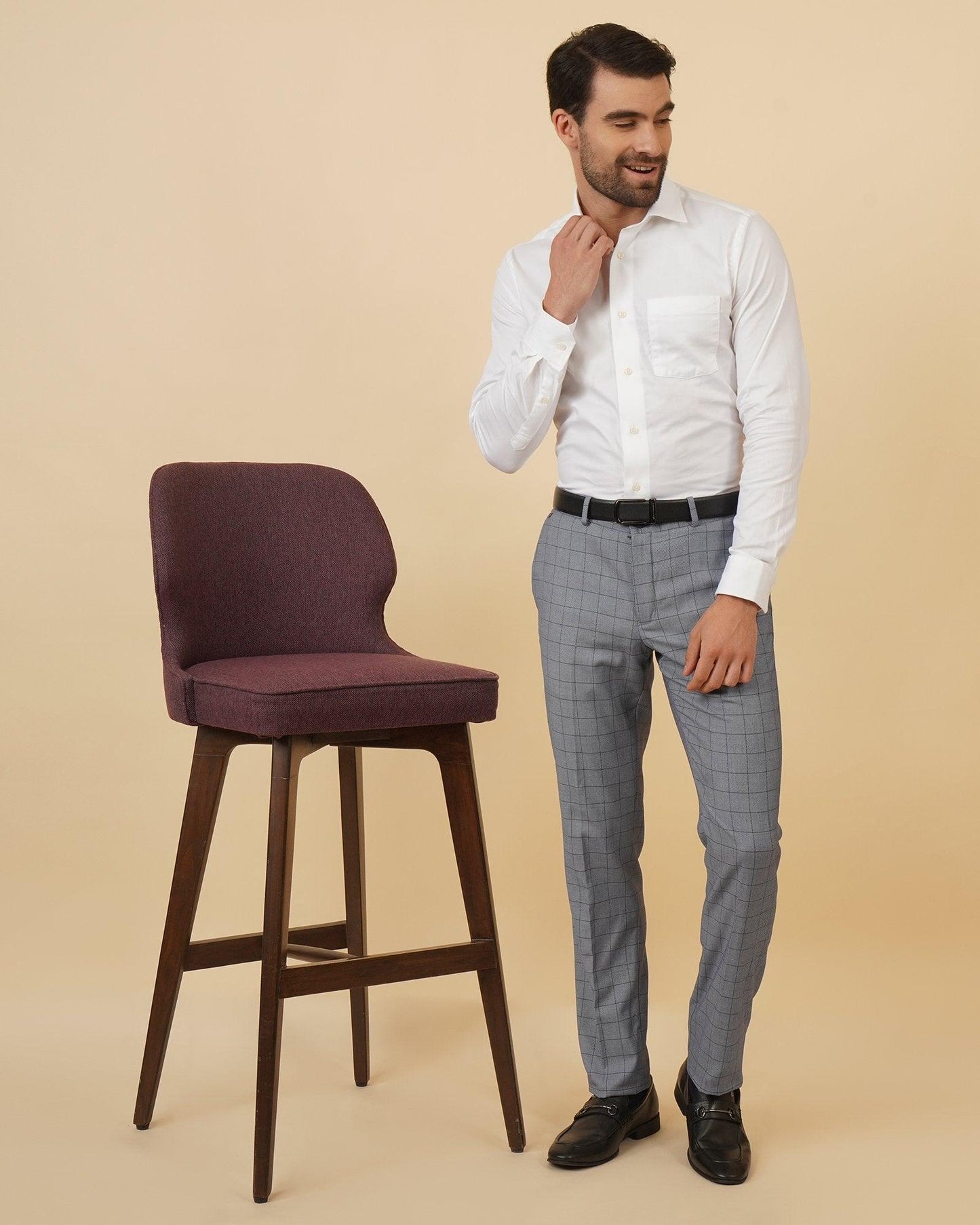 Monaya Formal Trendy Stretch Trouser In Light Blue (B95 Fit) - blackberrys-clothing