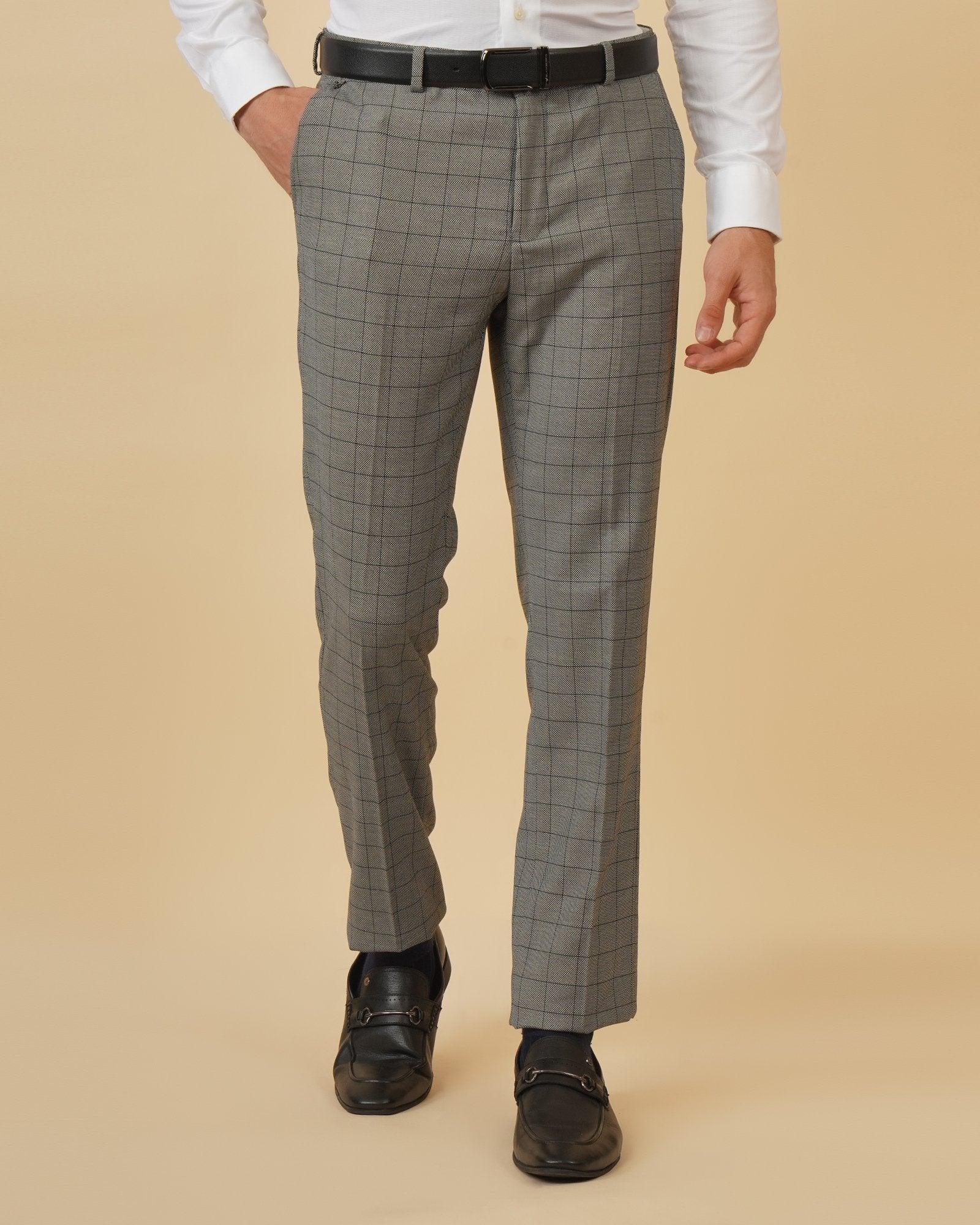 Monaya Formal Trendy Stretch Trouser In Light Grey (B95 Fit)