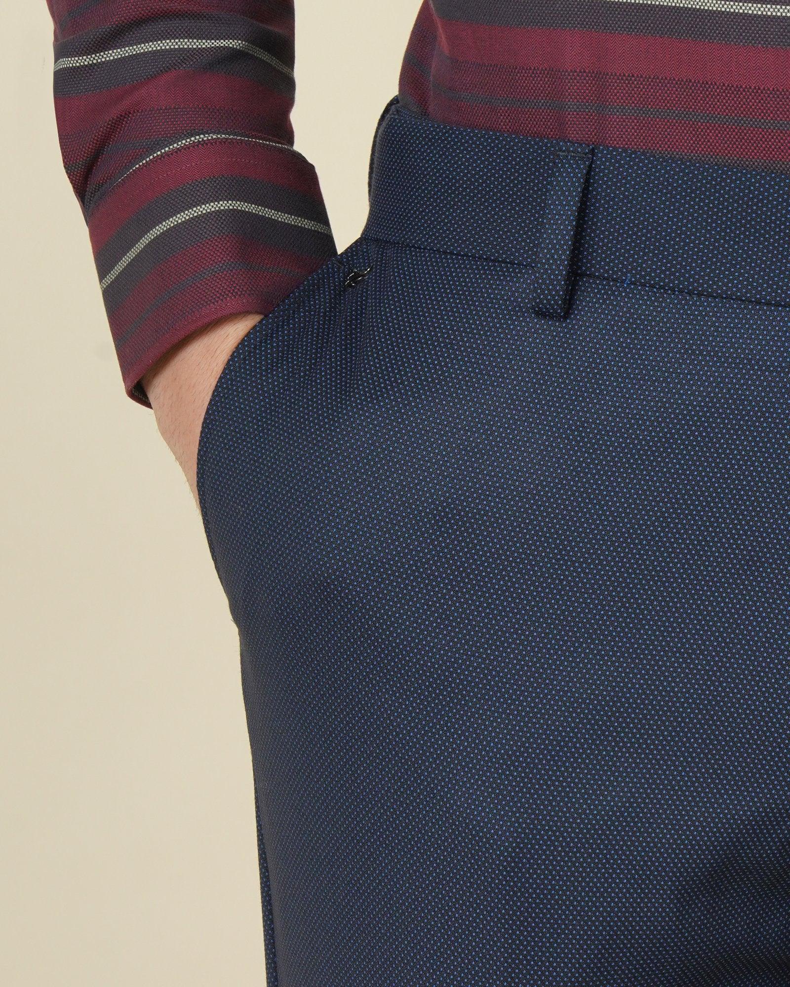 Moonford Formal Technowaist Trouser In Blue (B95 Fit) - blackberrys-clothing