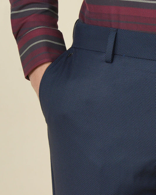 Moonford Formal Technowaist Trouser In Blue (B95 Fit) - blackberrys-clothing