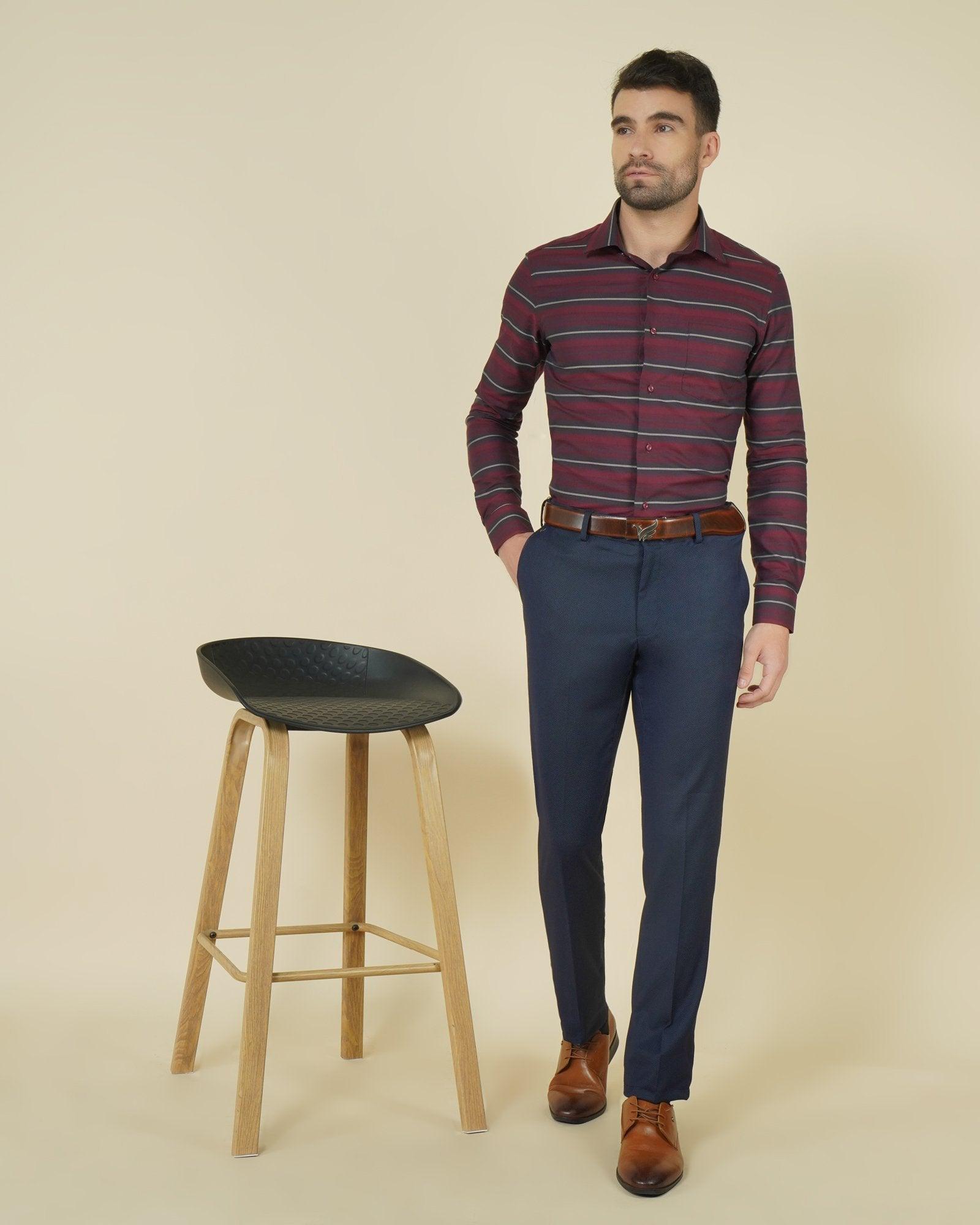 Moonford Formal Technowaist Trouser In Blue (B95 Fit) - blackberrys-clothing