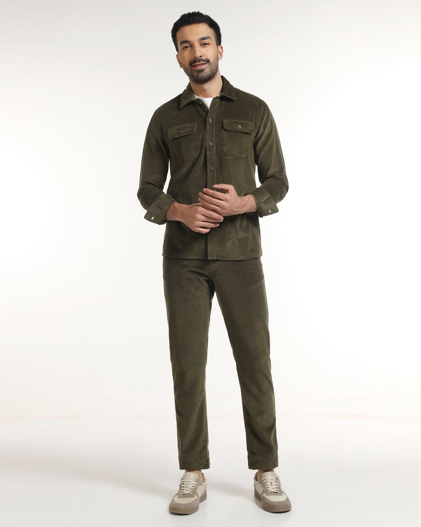 Moss Corduroy Solid Shirt - Kaka