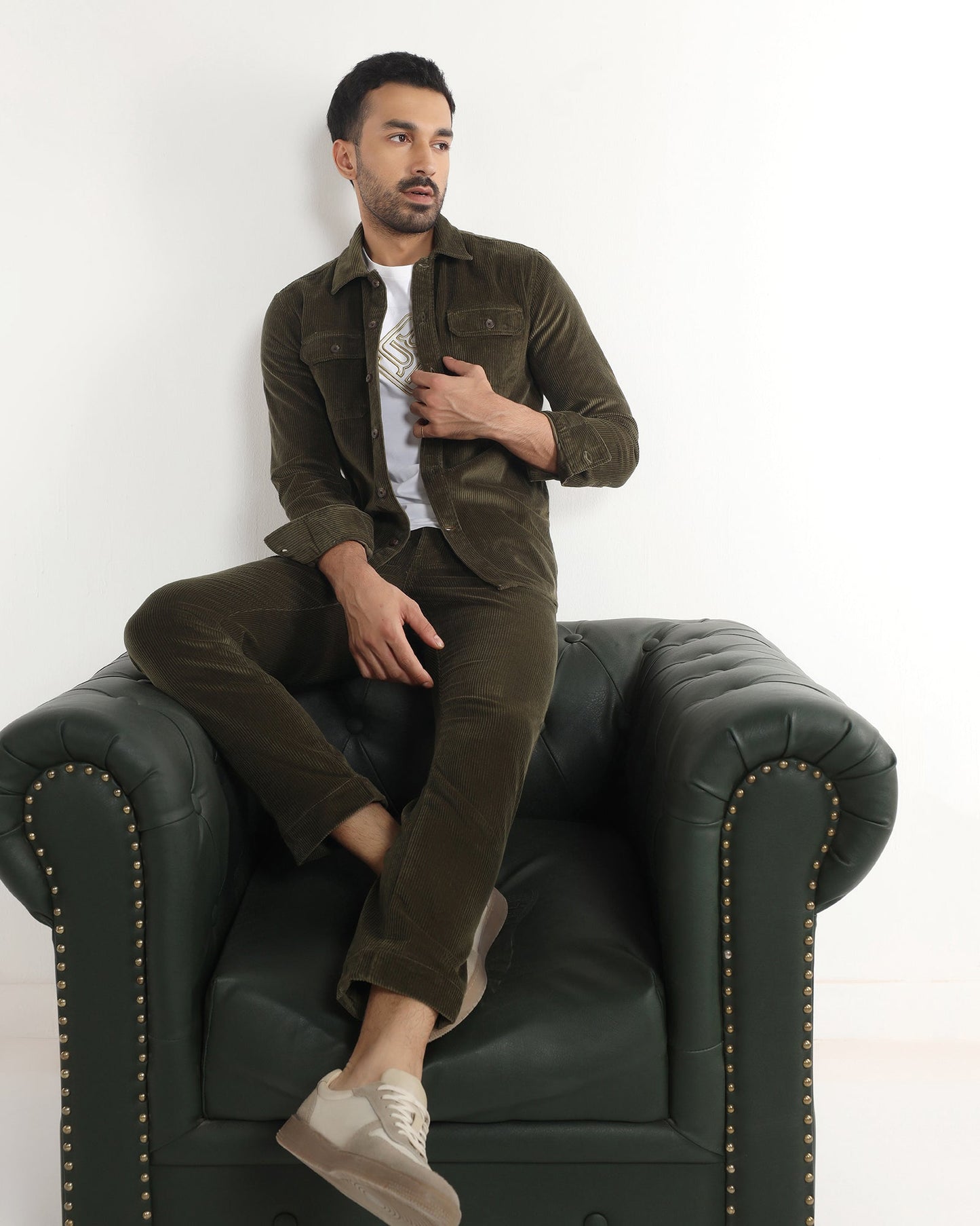 Moss Corduroy Solid Shirt - Kaka