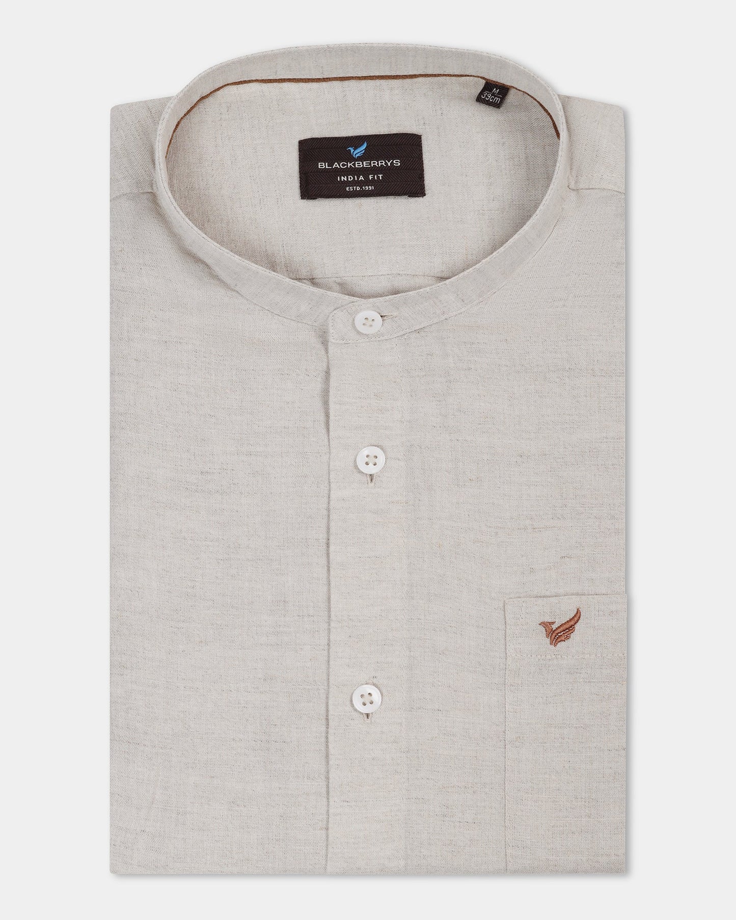 Natural Linen Solid Shirt - Cleo