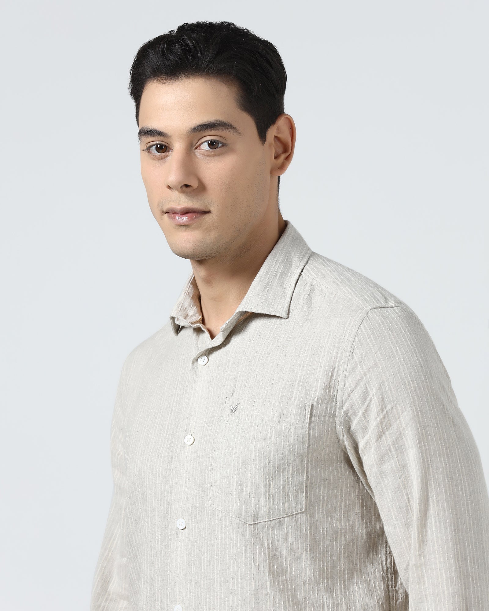 Natural Linen Stripe Shirt - Dalber