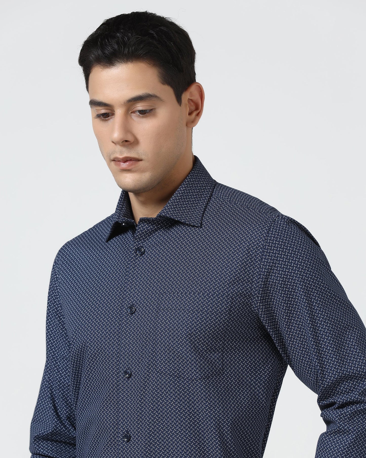 Navy Printed Shirt - Cyrus