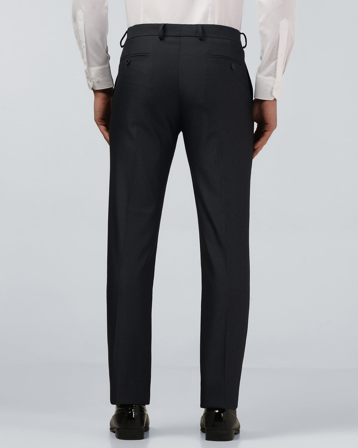 Navy Textured Trouser - Alan