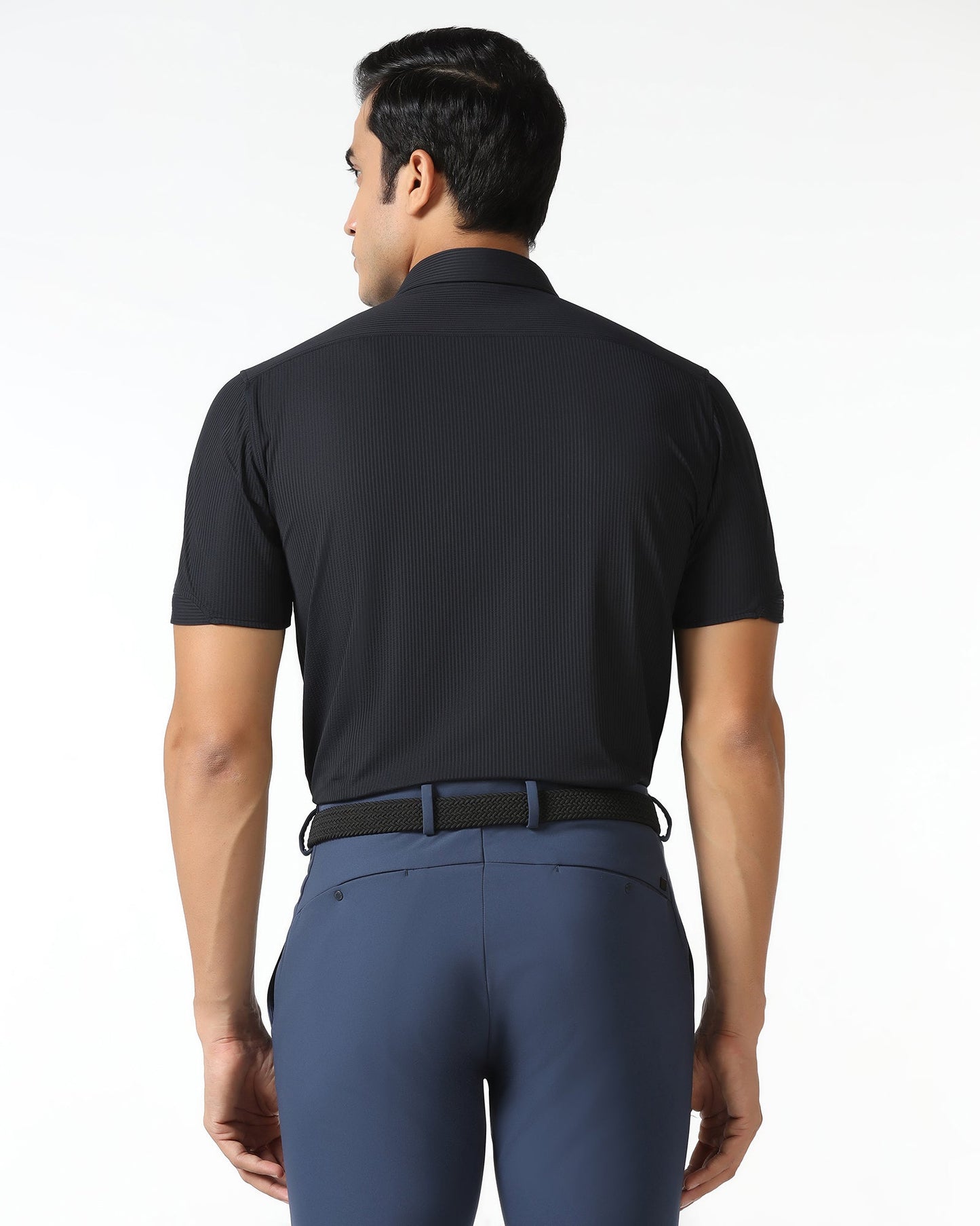 Navy Half Sleeve Techpro Stripe Shirt - Civil