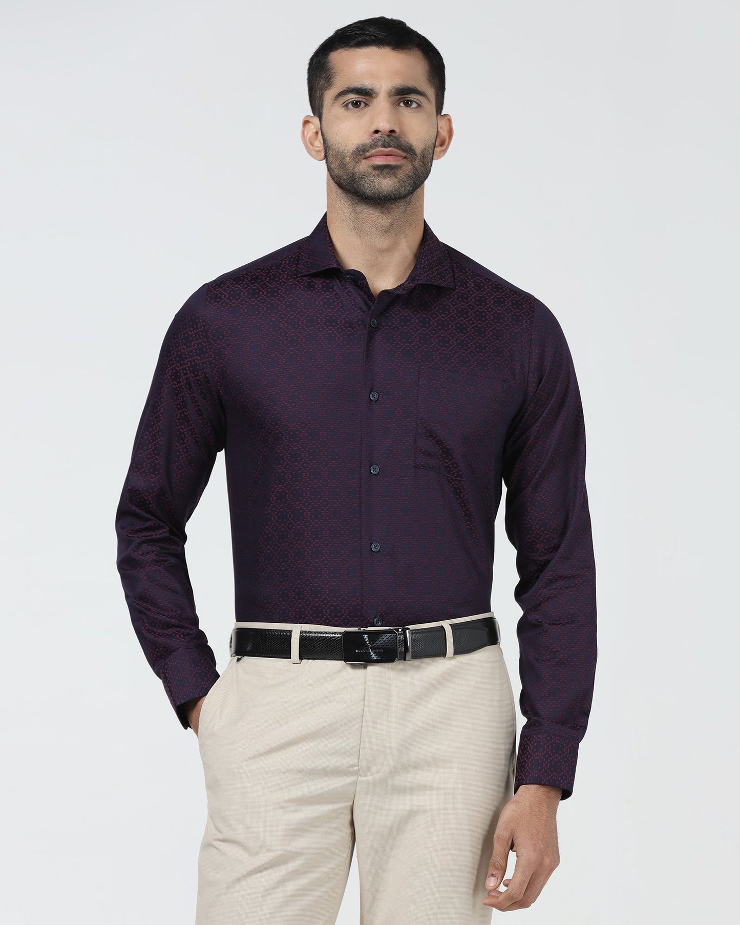 Navy Jacquard Shirt - Alton