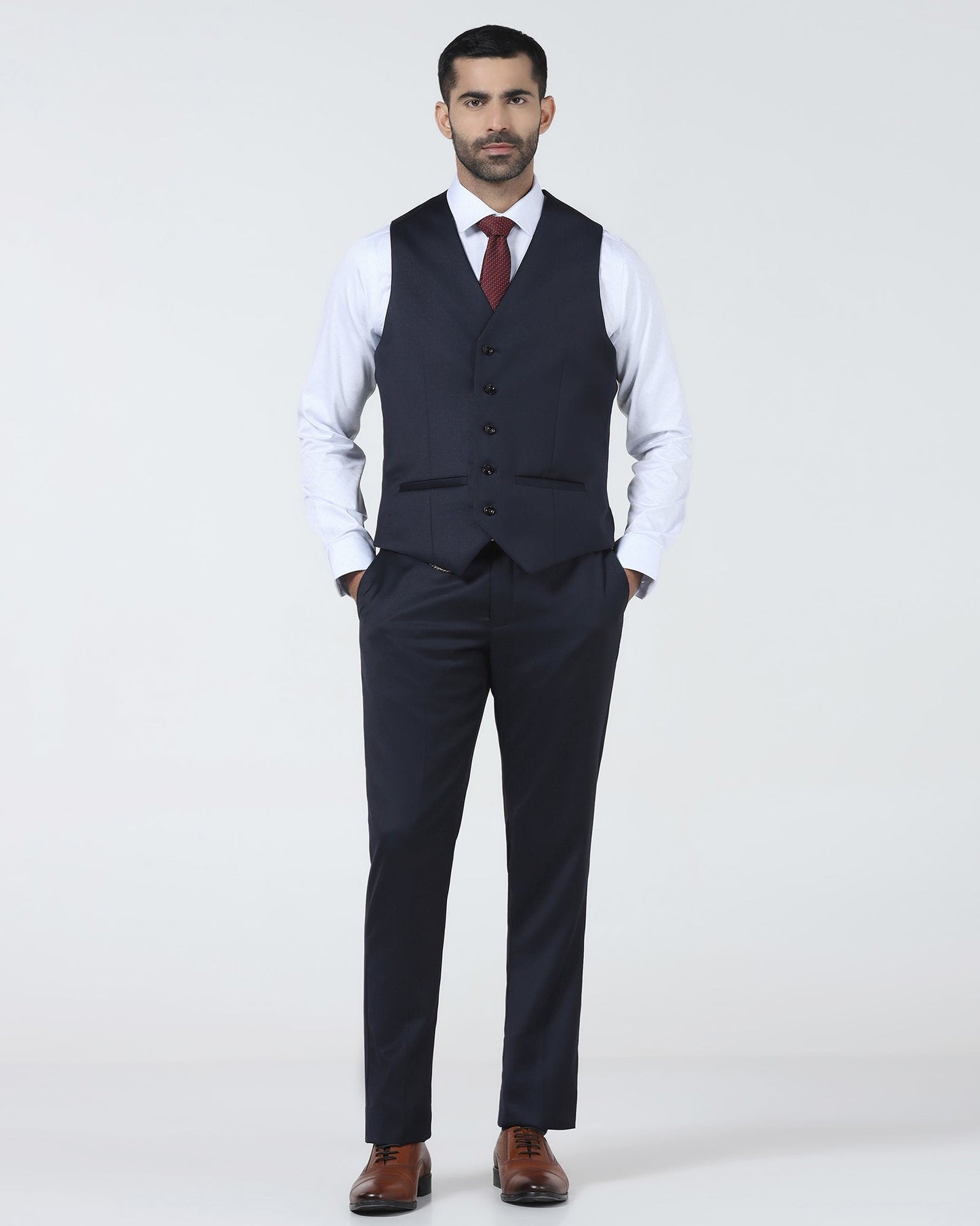 Navy Luxe Textured Suits - Pixel