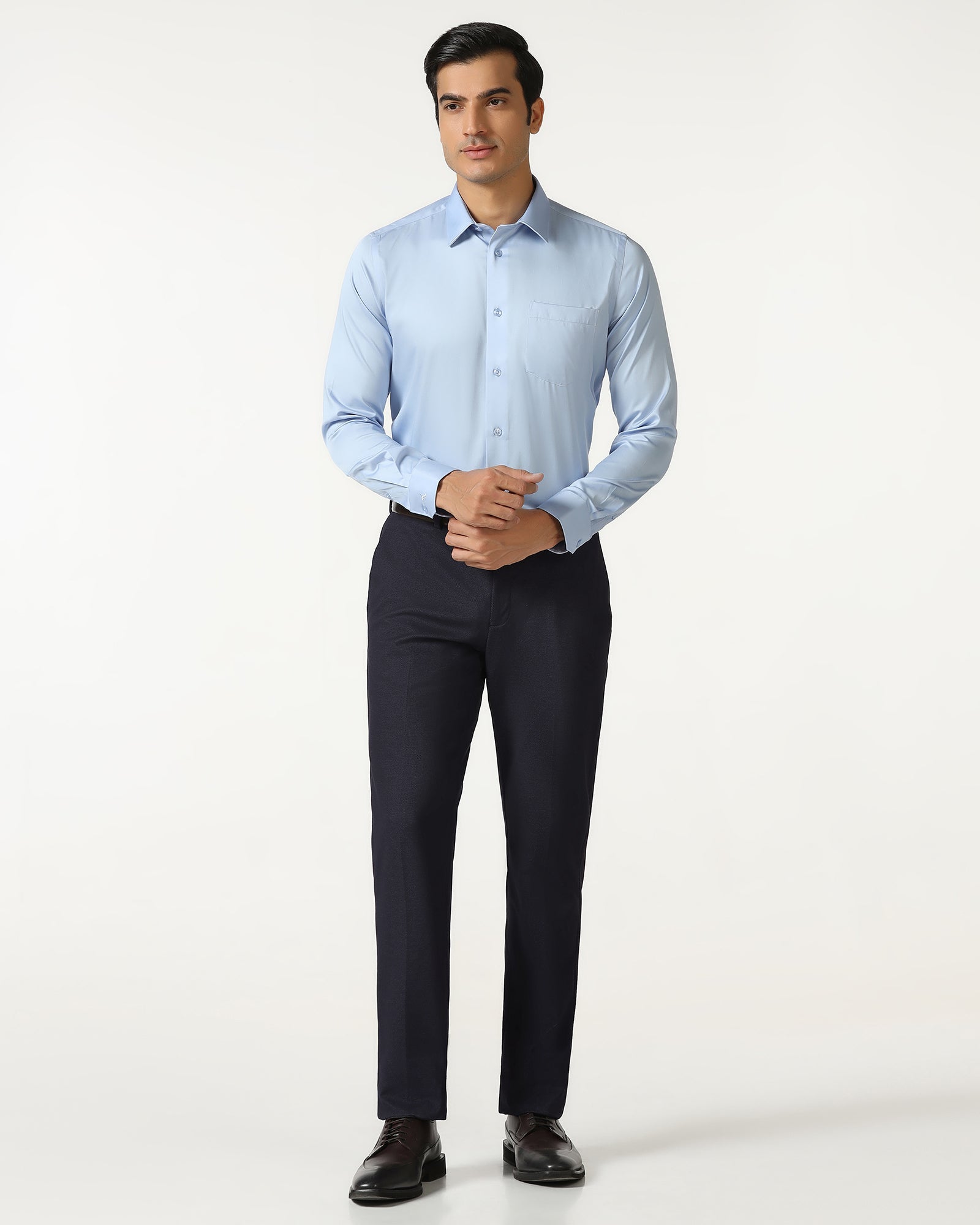 Navy Must Haves Textured Trouser - Miggins