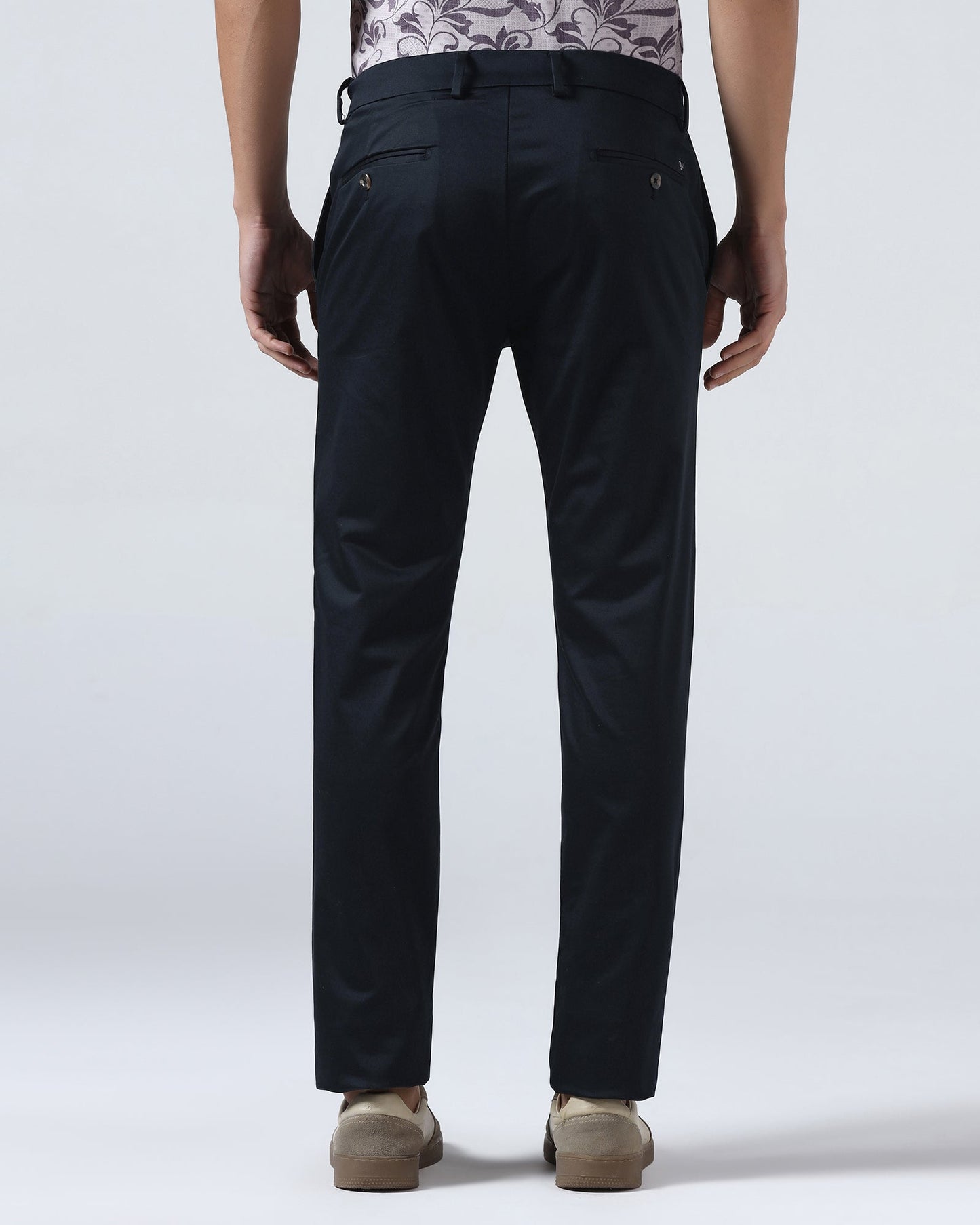 Navy Non Iron Solid Khakis - Cypres