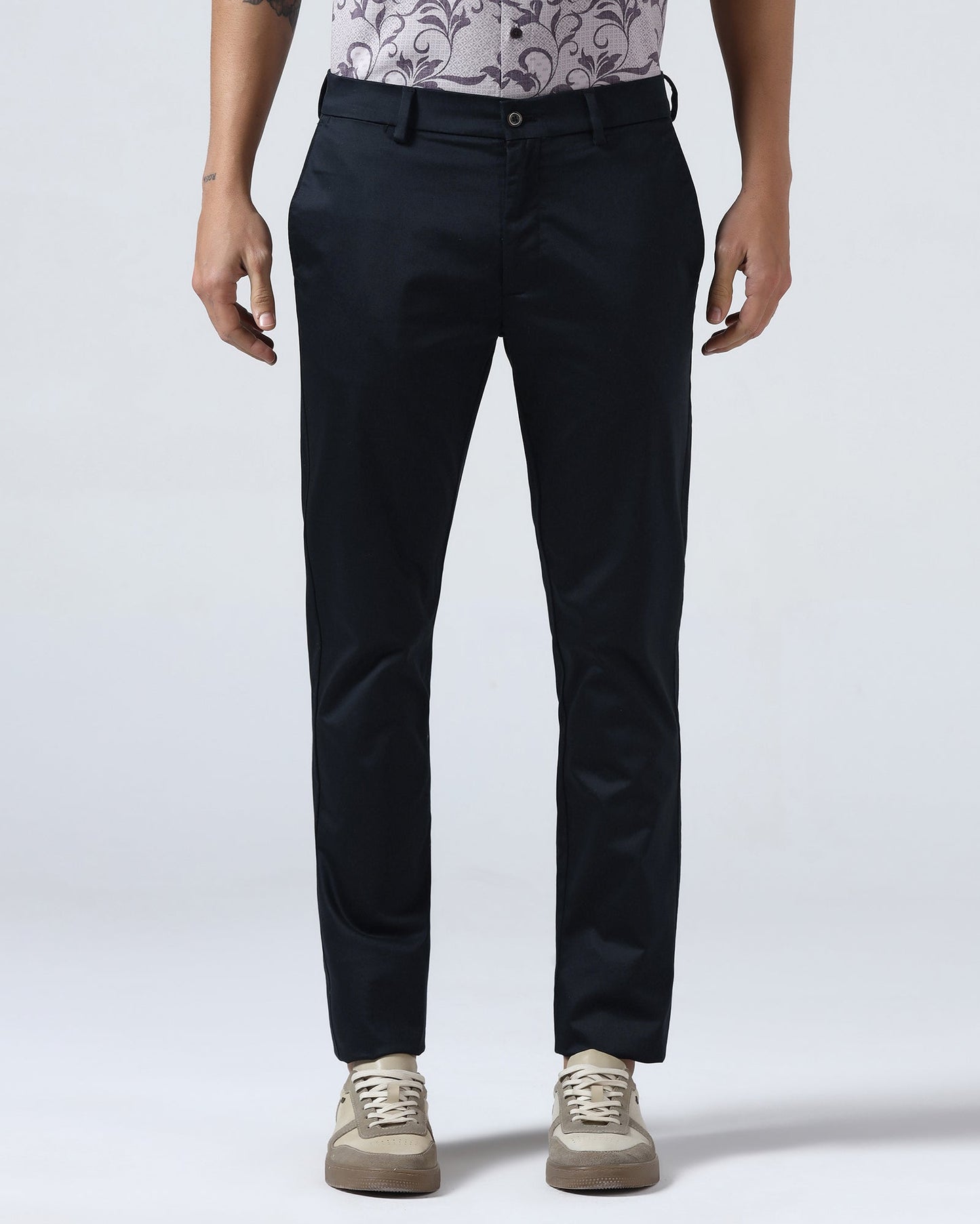 Navy Non Iron Solid Khakis - Cypres