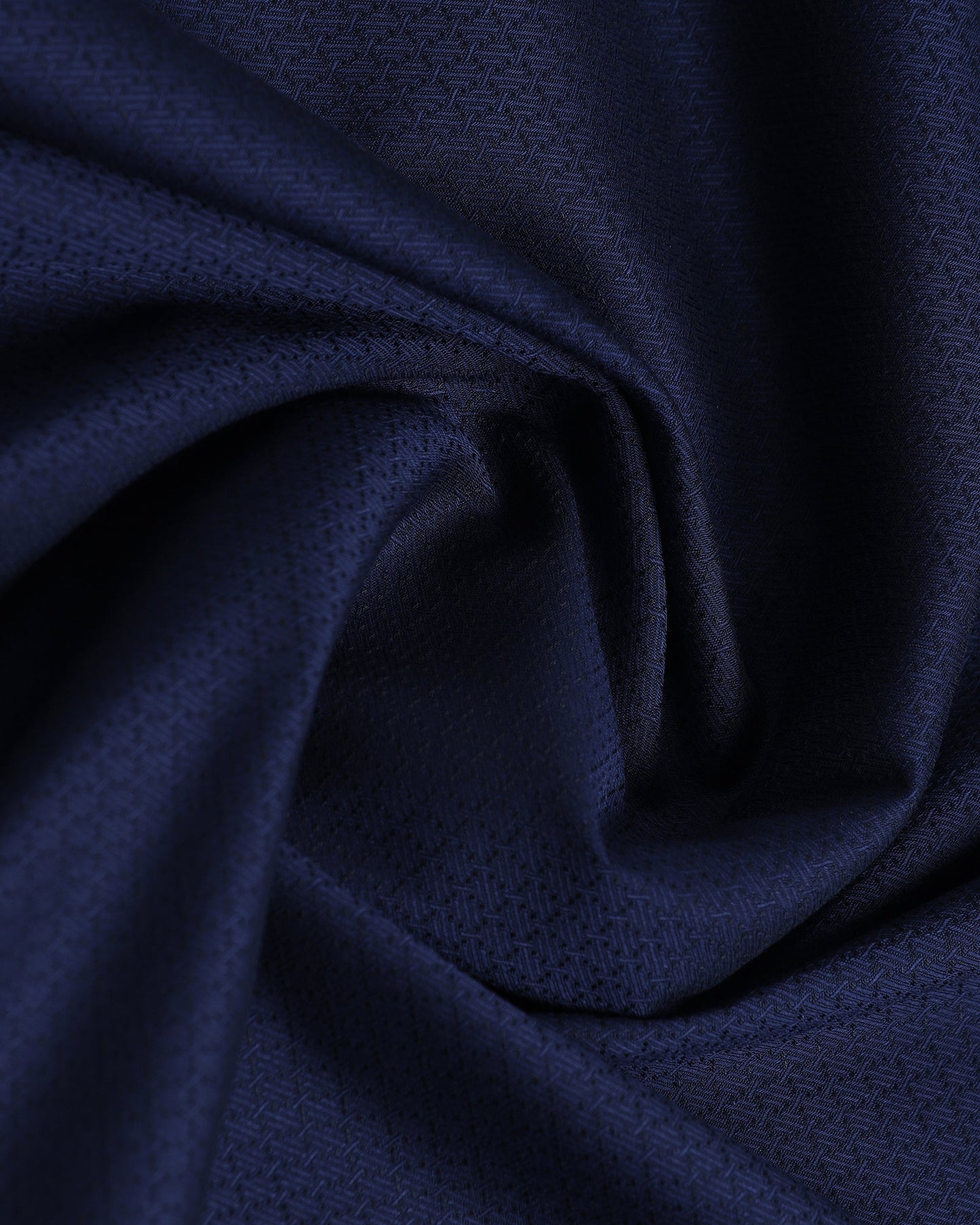 Navy Non Iron Textured Shirt - Emerald