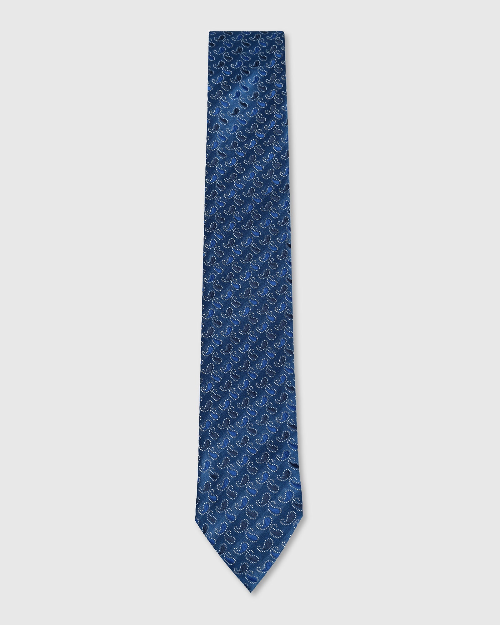 Navy Silk Jacquard Tie - Willfred