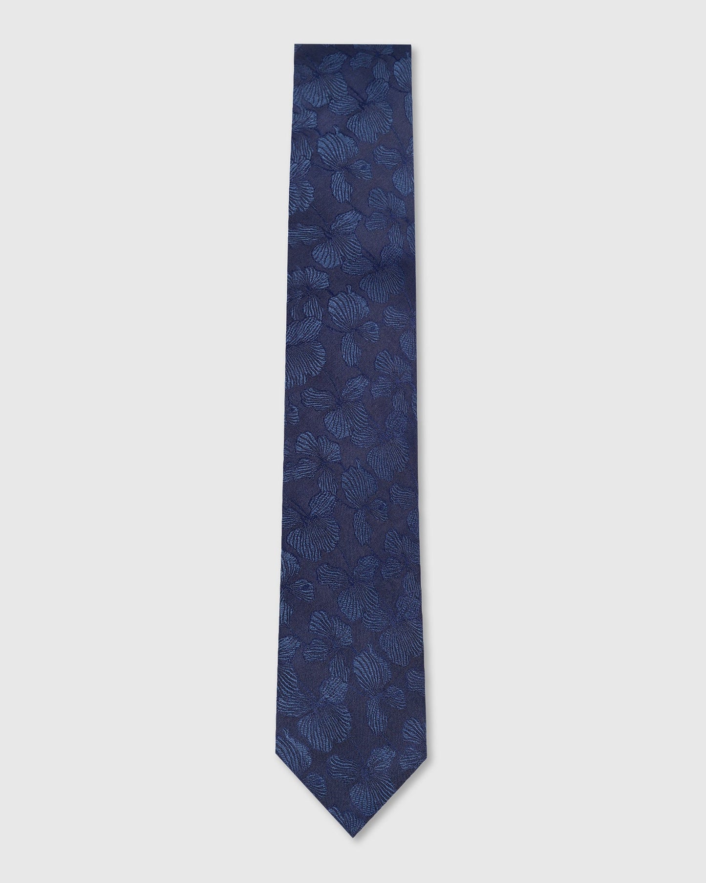 Navy Silk Jacquard Tie - Willis