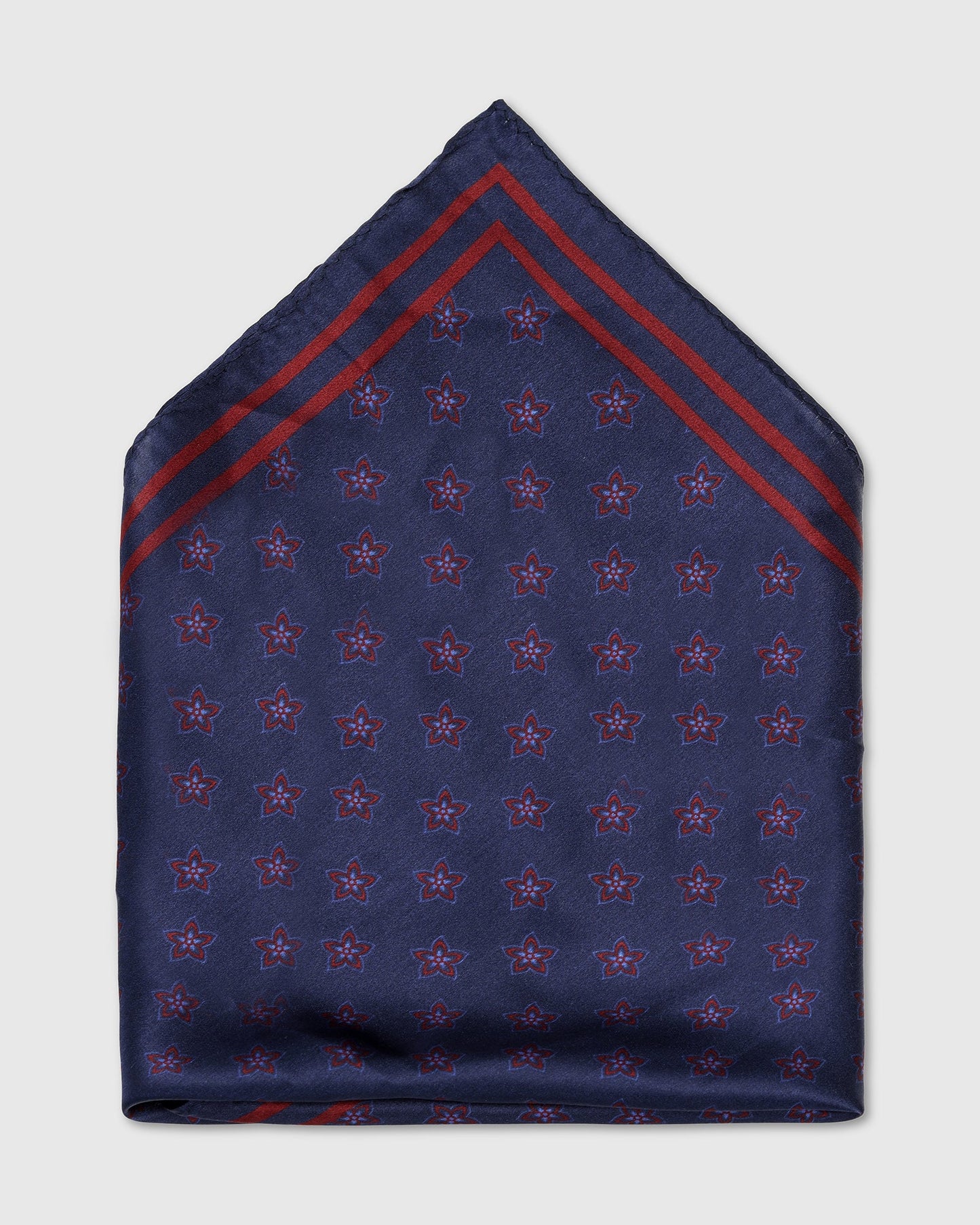 Navy Printed Pocket Square - Winifred