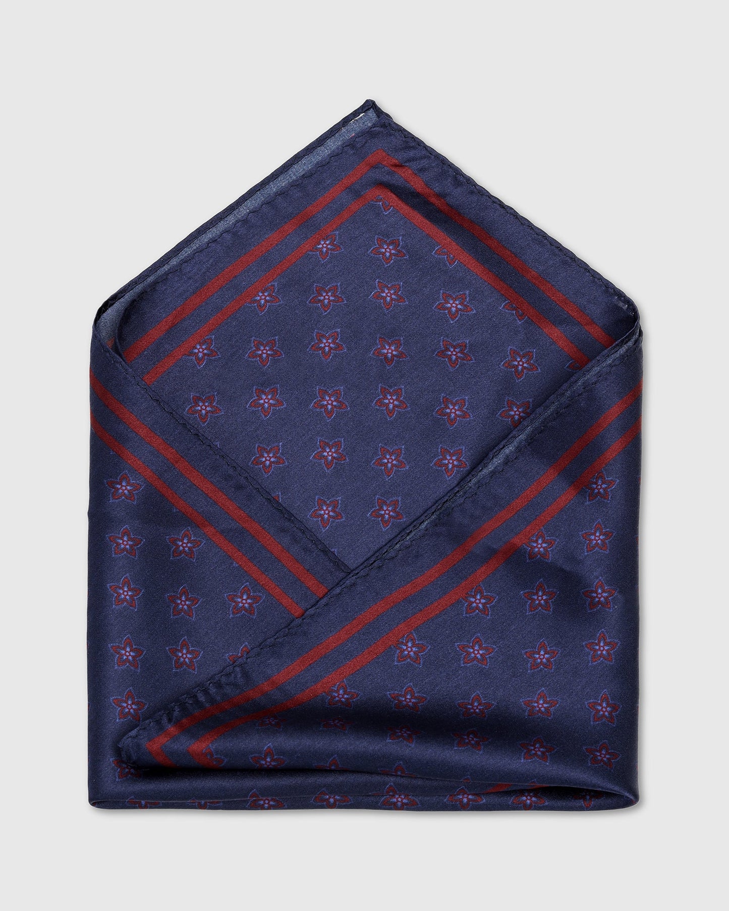 Navy Printed Pocket Square - Winifred