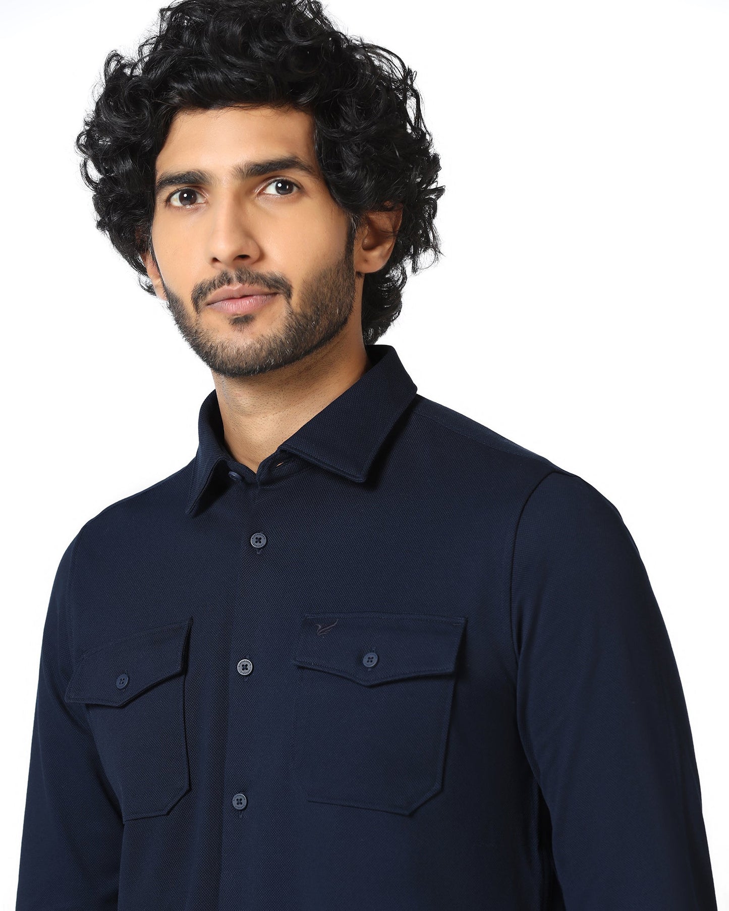 Navy Solid Shirt - Diaz