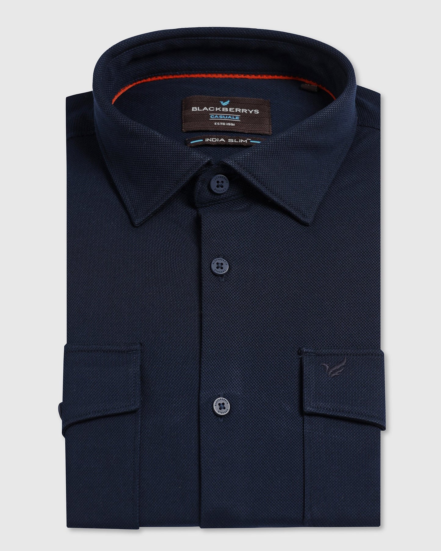 Navy Solid Shirt - Diaz
