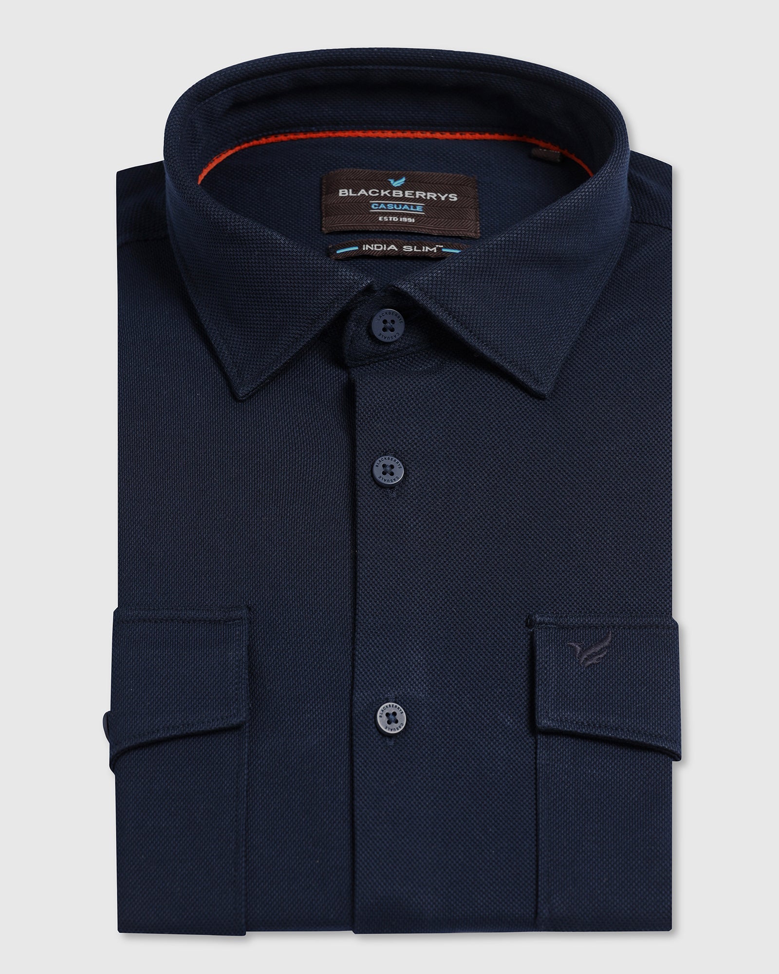 Navy Solid Shirt - Diaz