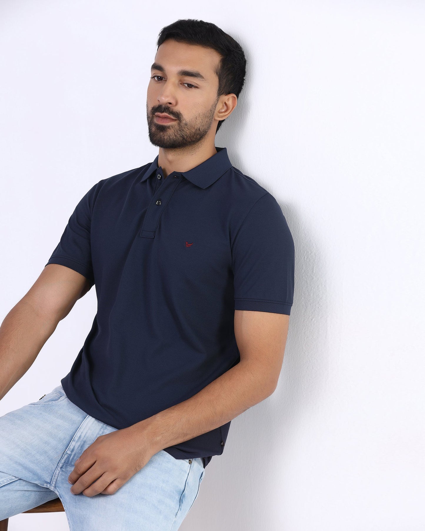 Navy Must Haves Solid Polo - Yukii