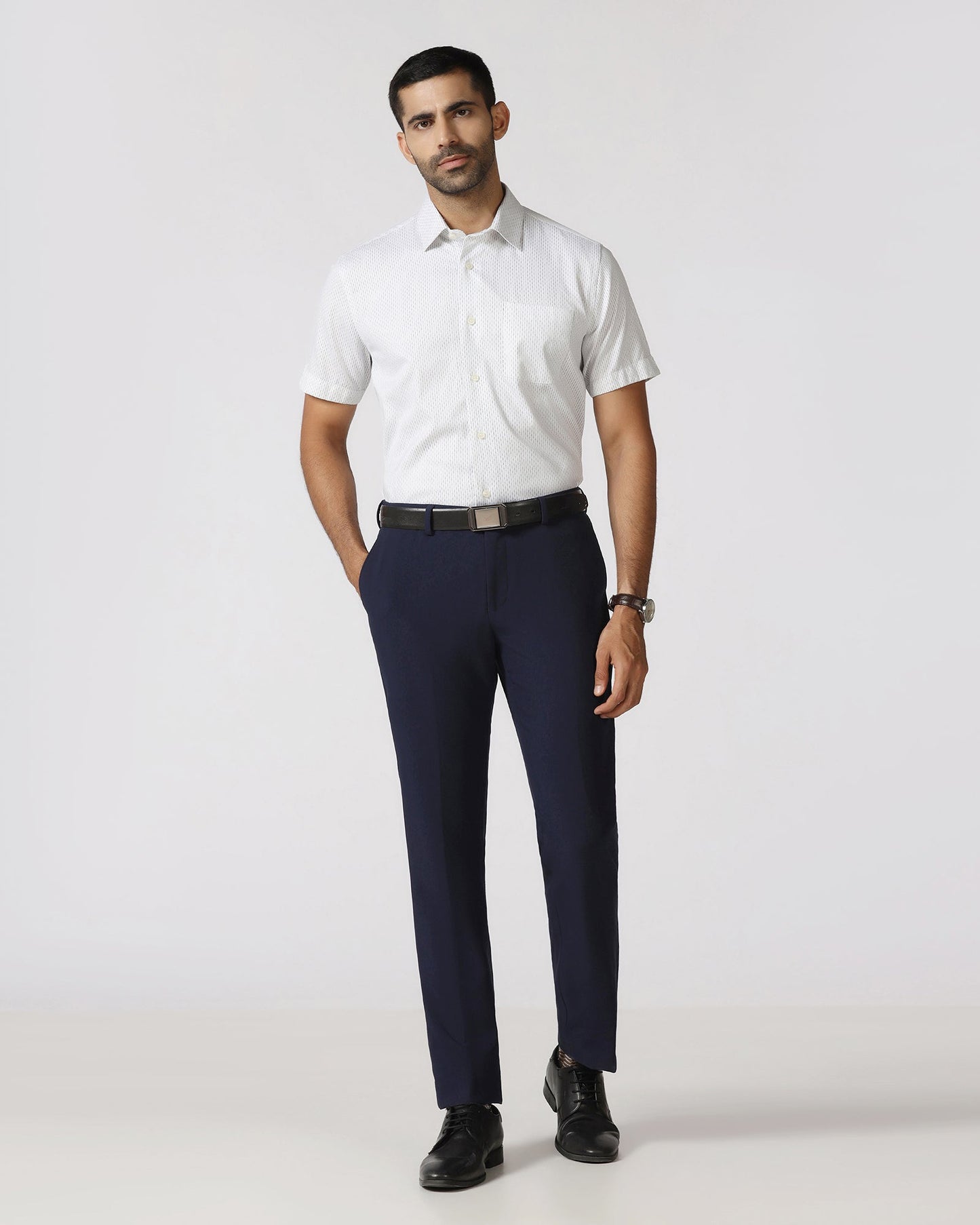 Navy Solid Trouser - Indri