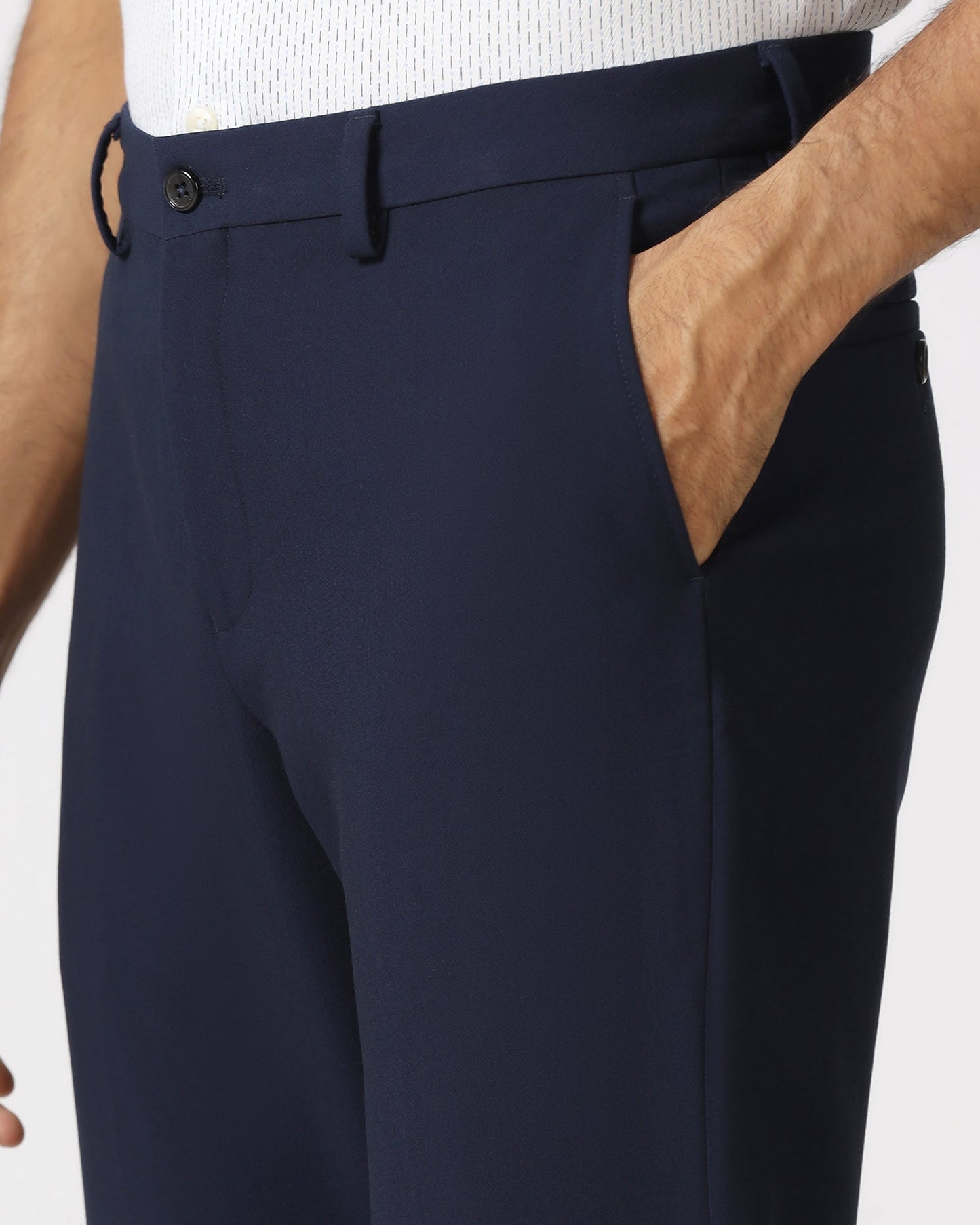 Navy Solid Trouser - Indri