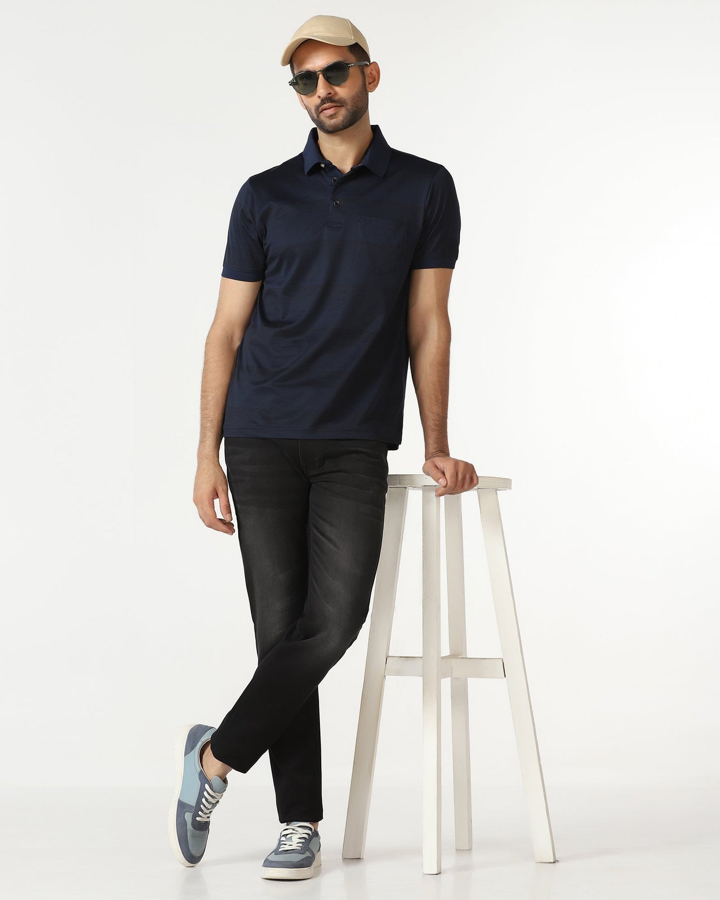 Navy Stripe Polo - Tip