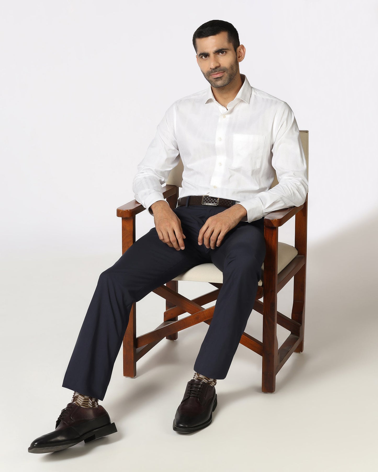 Navy Technowaist Solid Trouser - John