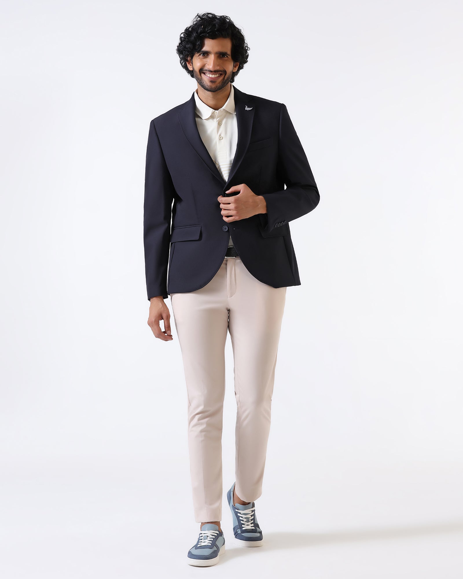 Navy TechPro Solid Blazer - Ron