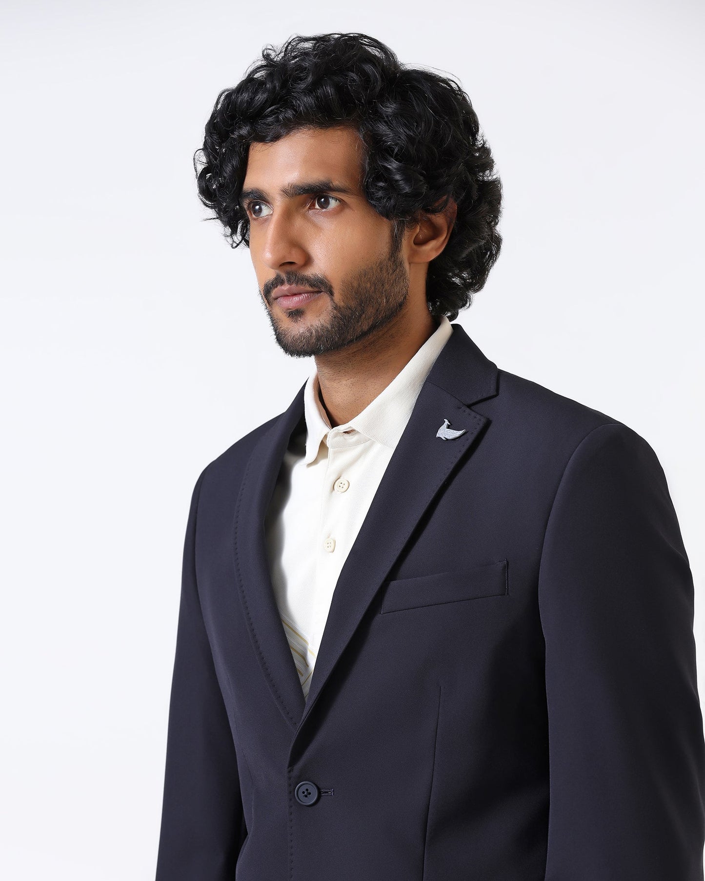 Navy TechPro Solid Blazer - Ron