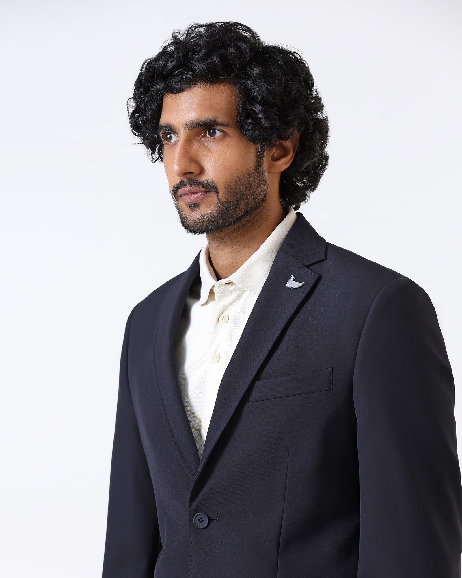 Navy TechPro Solid Blazer - Ron