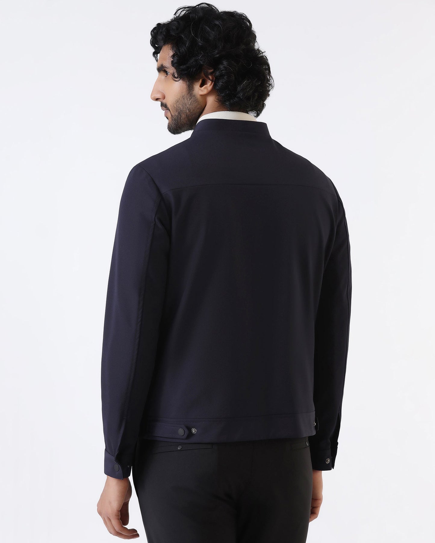Navy TechPro Solid Zipper Jacket - Samsara